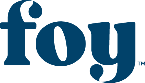 Close-up of the word 'fouy' in blue text with a black background.