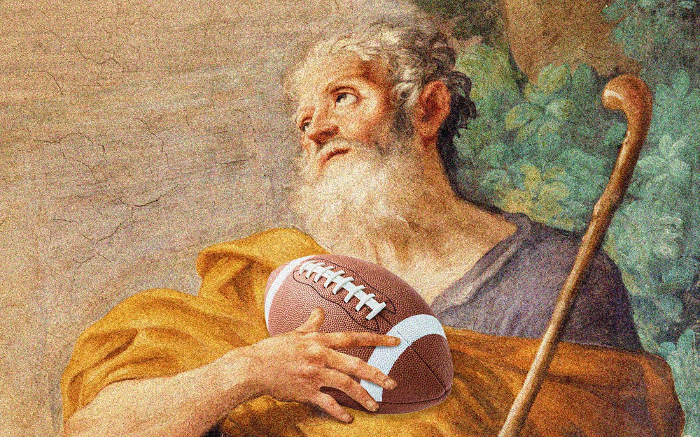 Photo illustration for Texas Monthly story "Losing Our Religion: Texas’s College Football Identity Crisis."