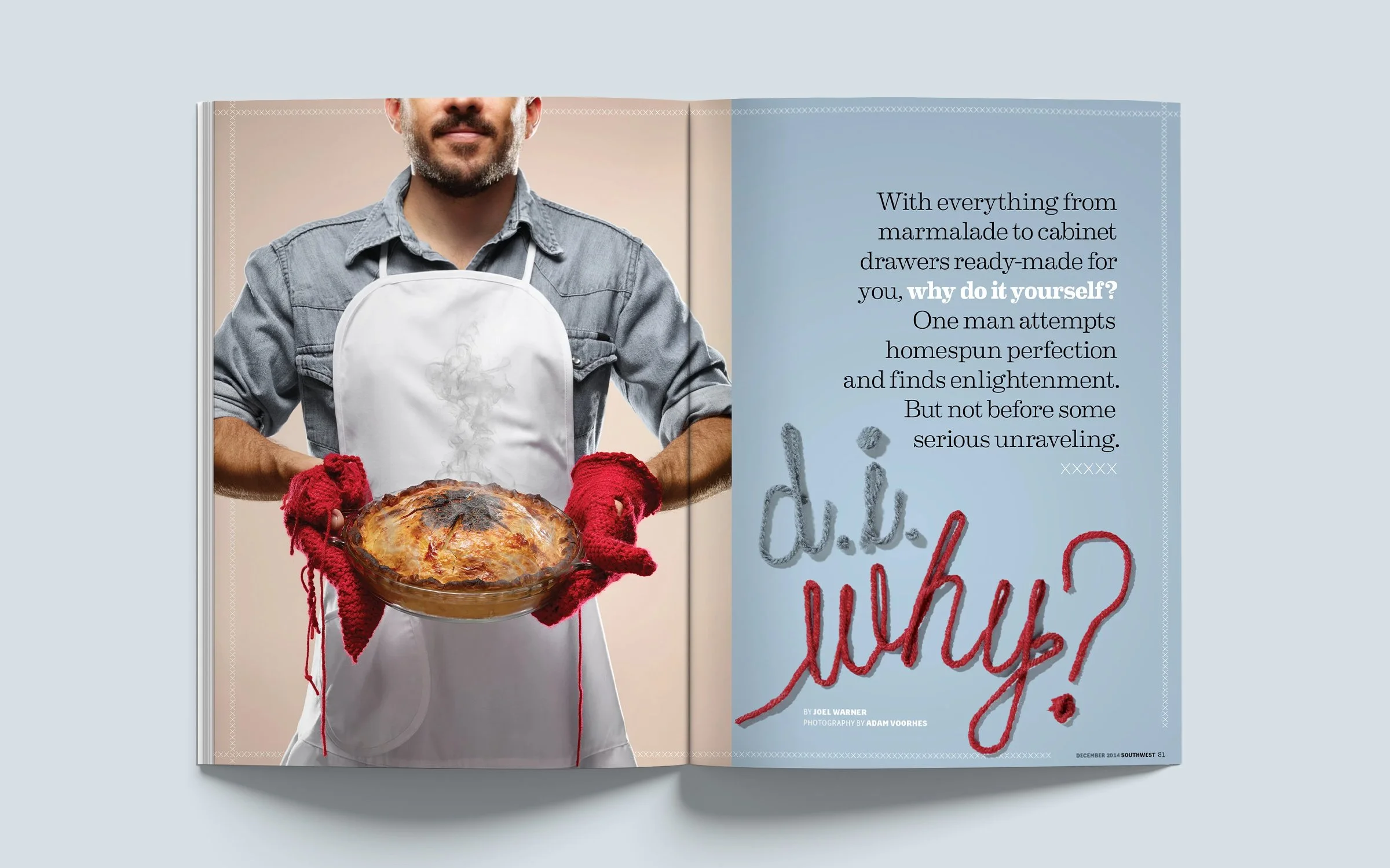 Feature design and art direction for Southwest: The Magazine story about the DIY movement. Photographs by The Voorhes.