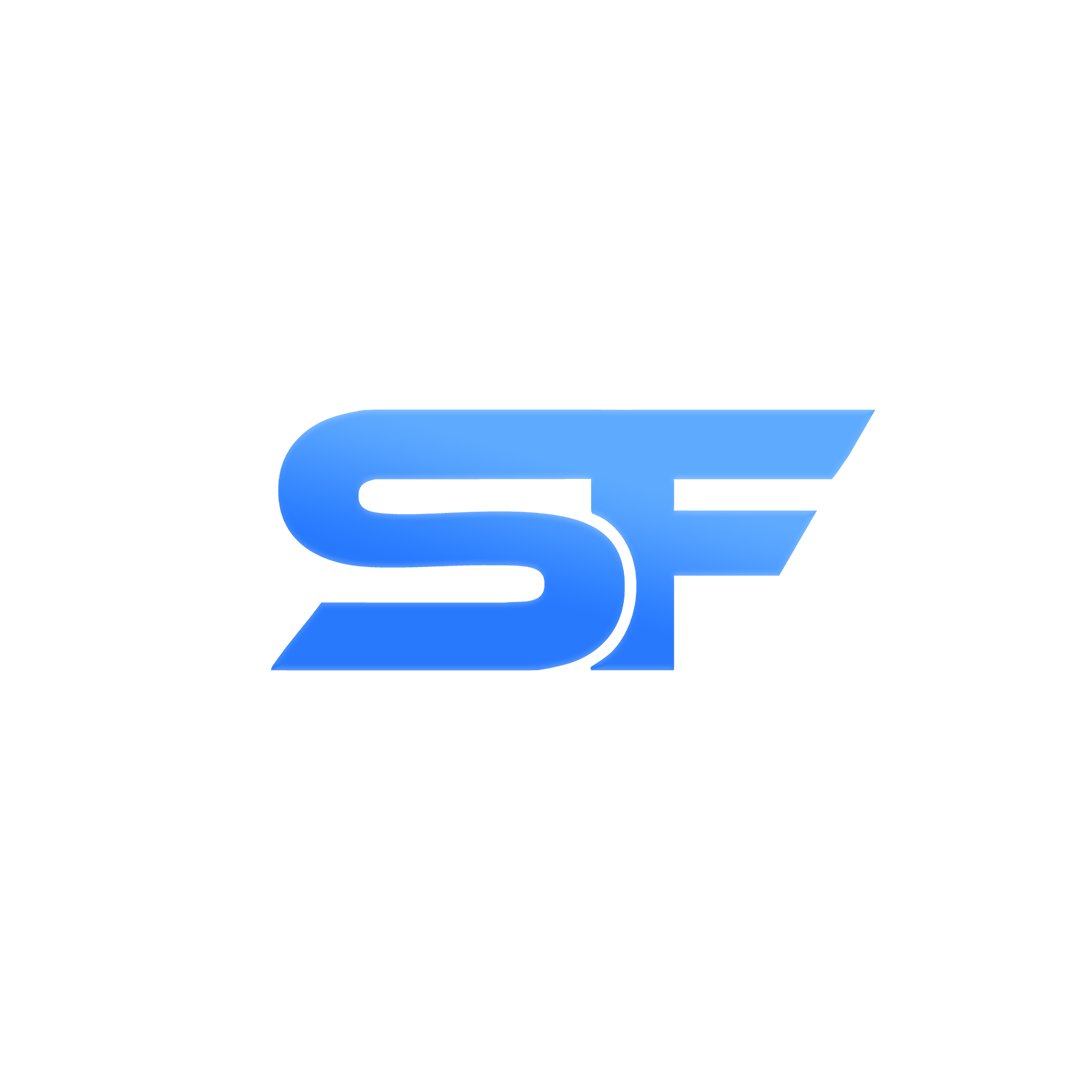 Logo with the letters 'ST' in a futuristic blue font on a black background.