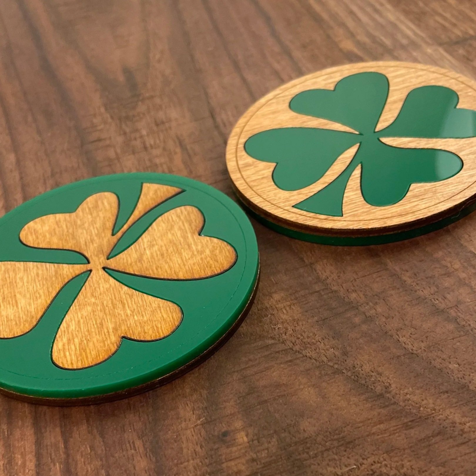 Four-leaf clover coasters