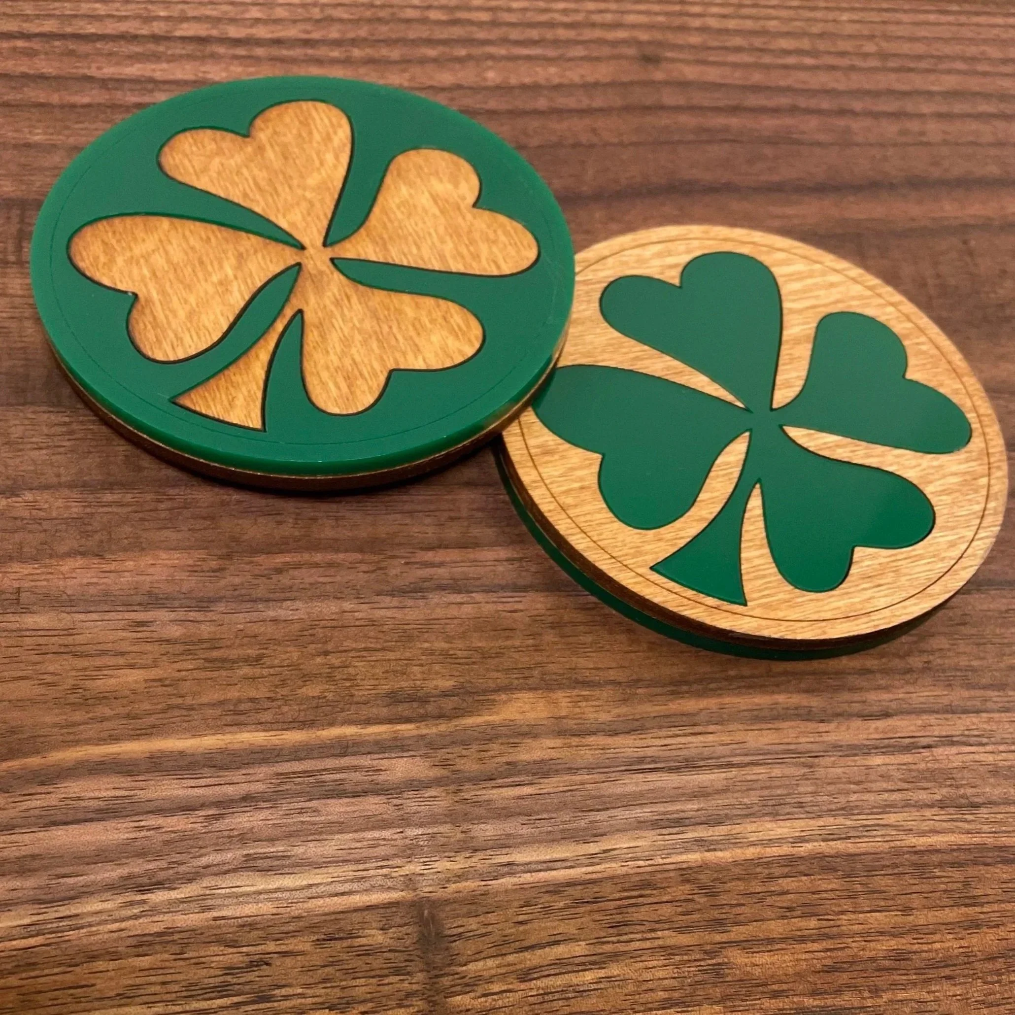 Lucky shamrock drink coasters