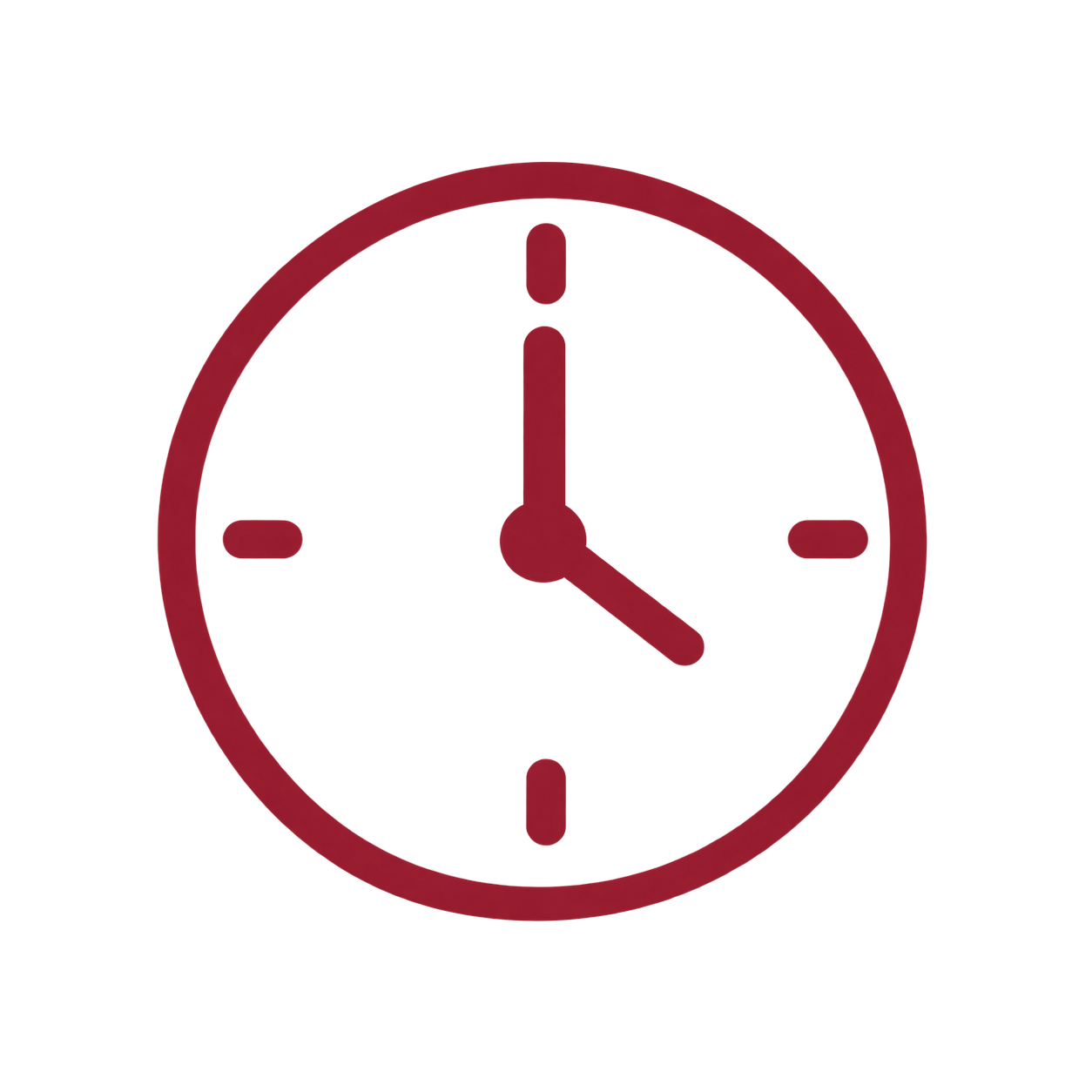A clock showing 3:00.