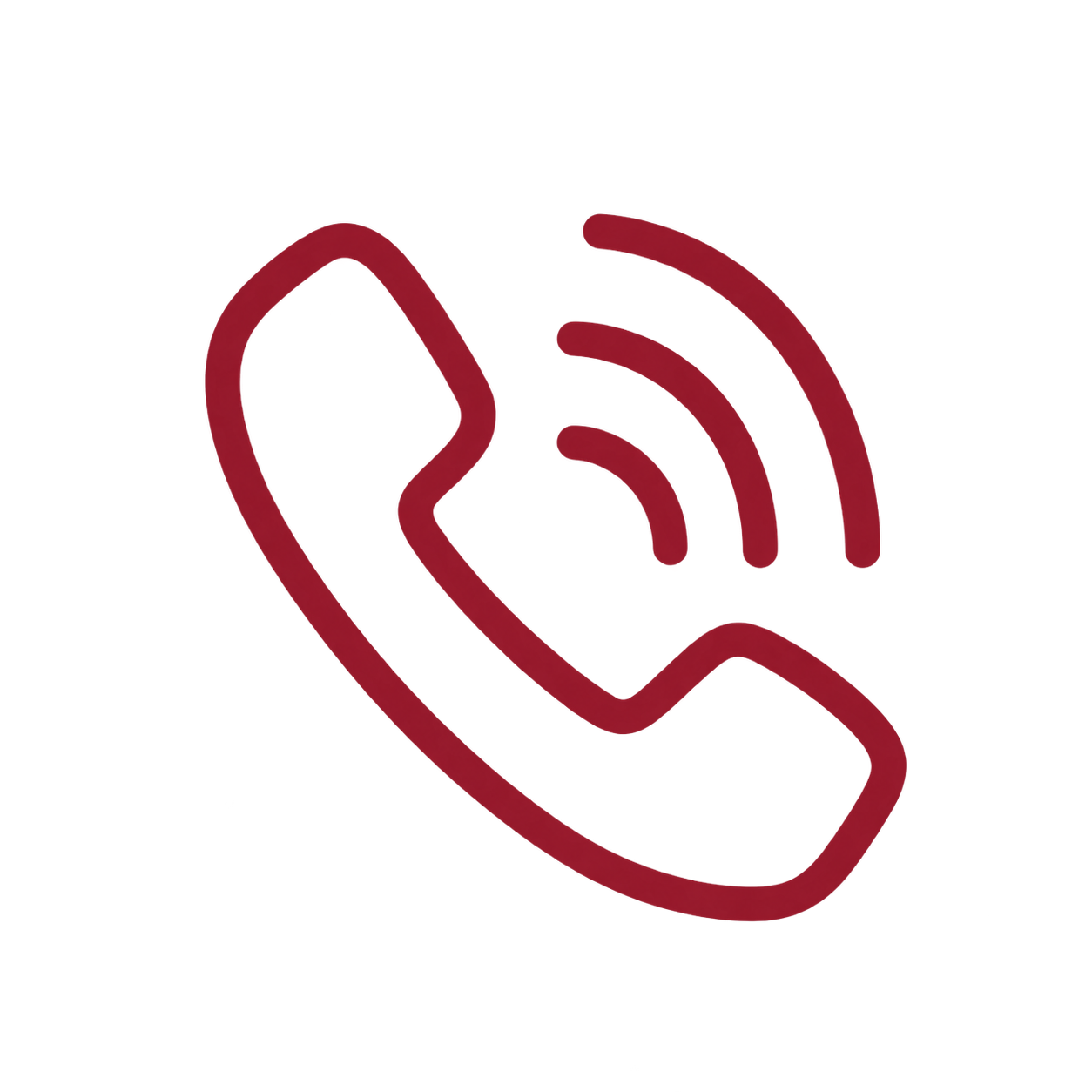 Icon of a telephone receiver with signal waves indicating a call or phone communication