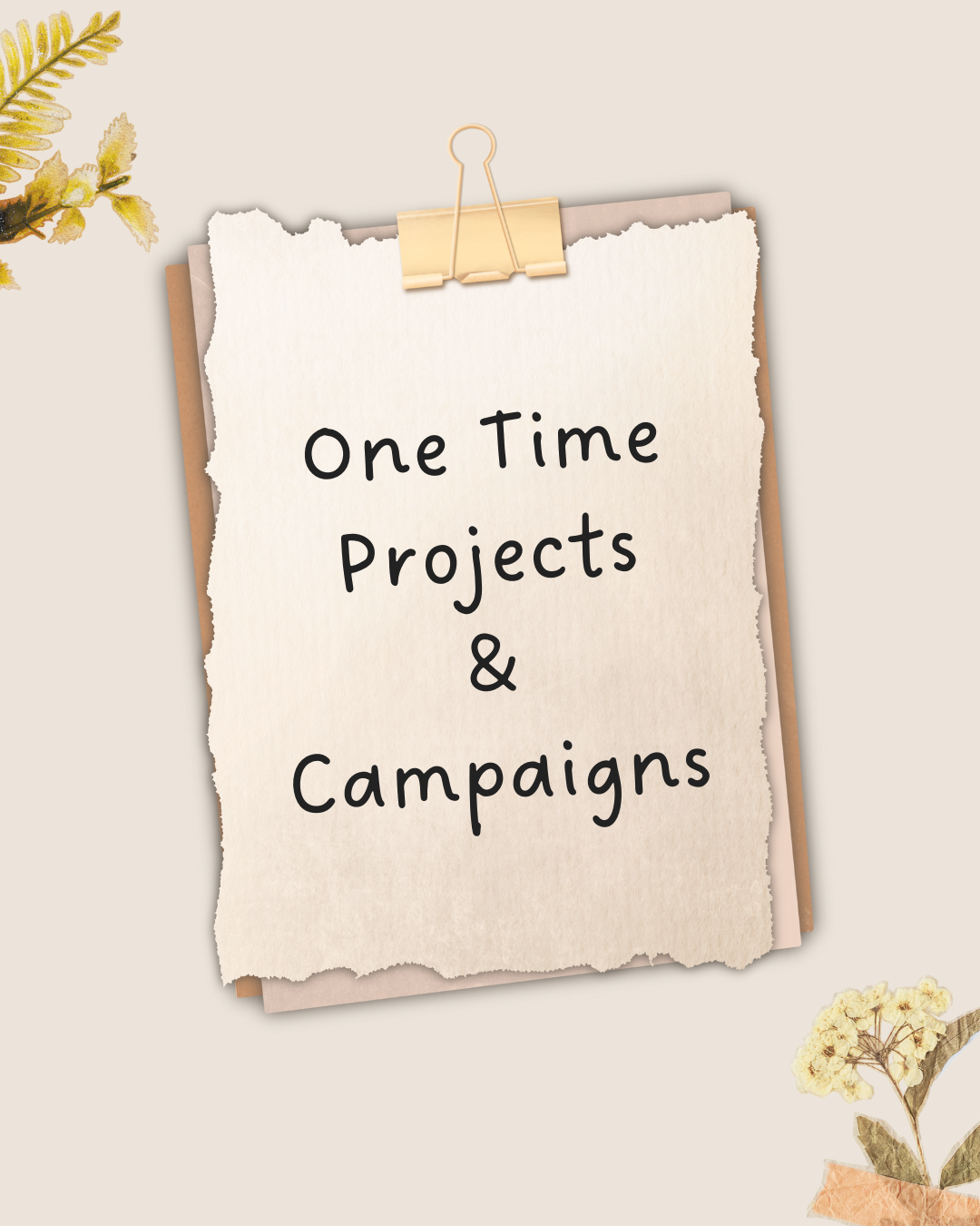 image with words "one time projects and campaigns"