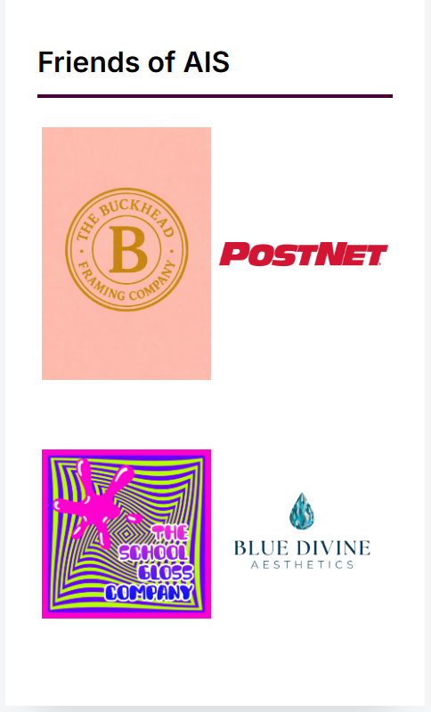Promotional image displaying four logos of different companies: The Buckhead Training Company, PostNet, The School Gloss Company, and Blue Divine Aesthetics.