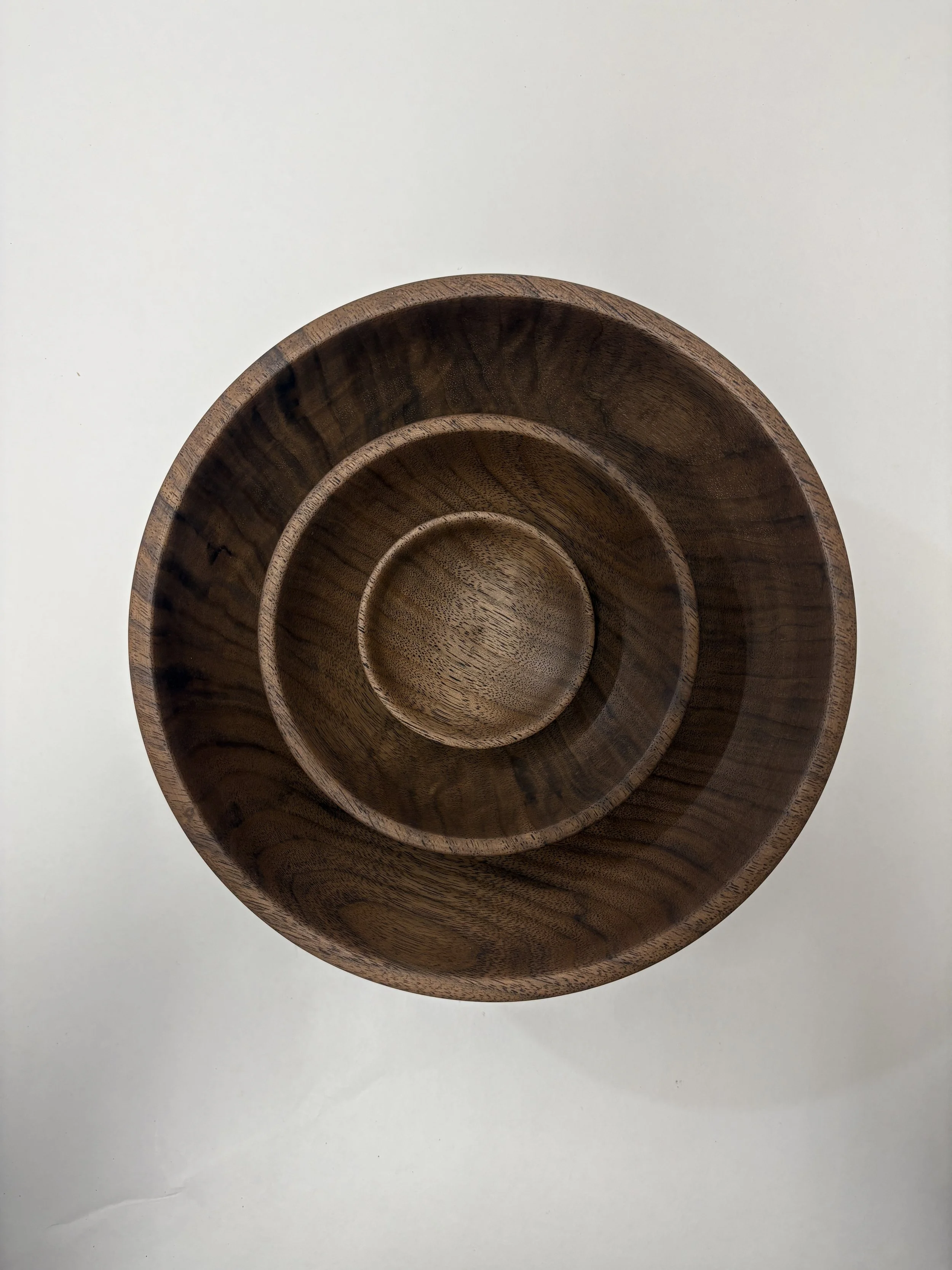 Black walnut nested bowl set