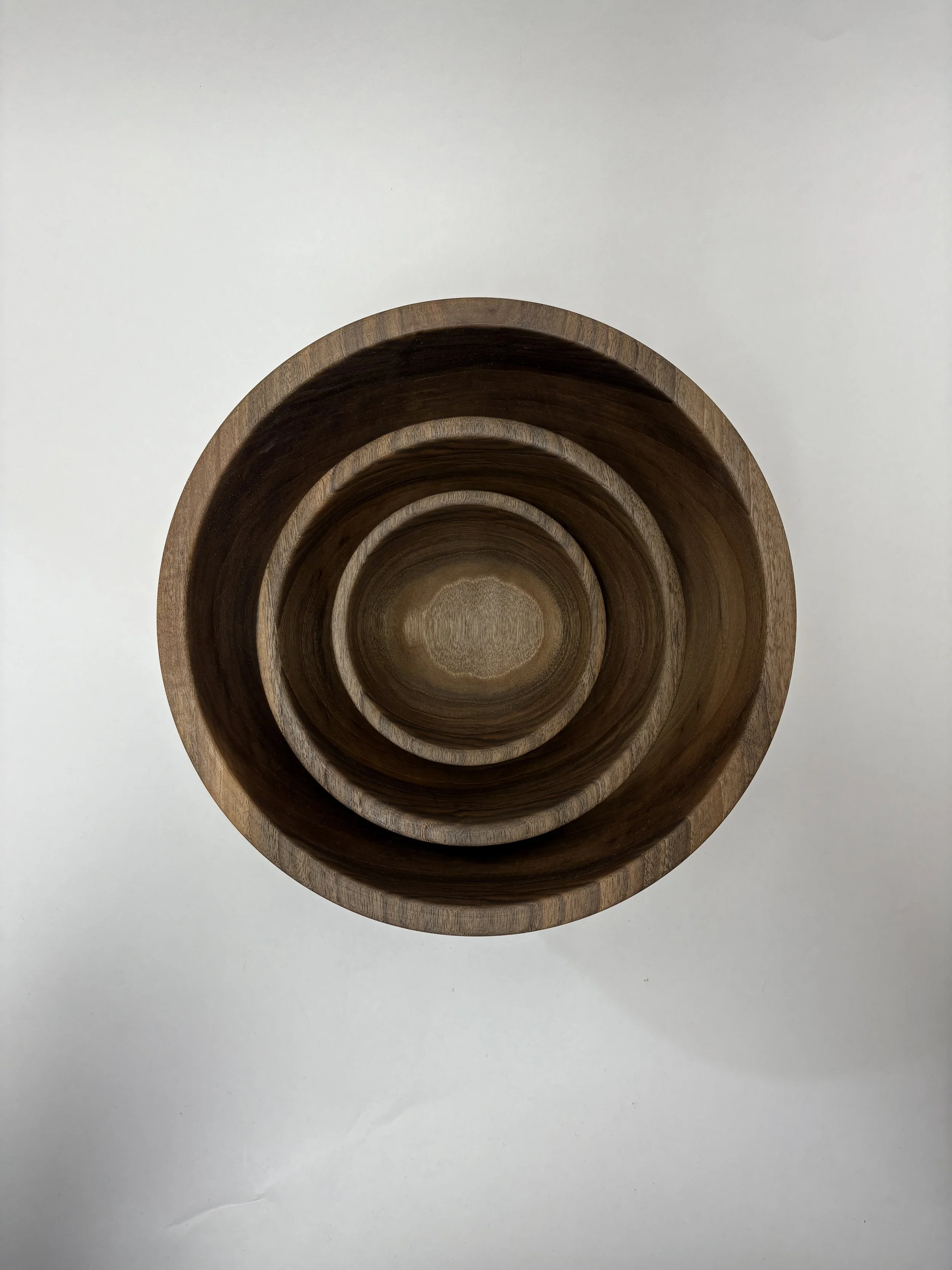 10" Nested English Walnut Bowl Set