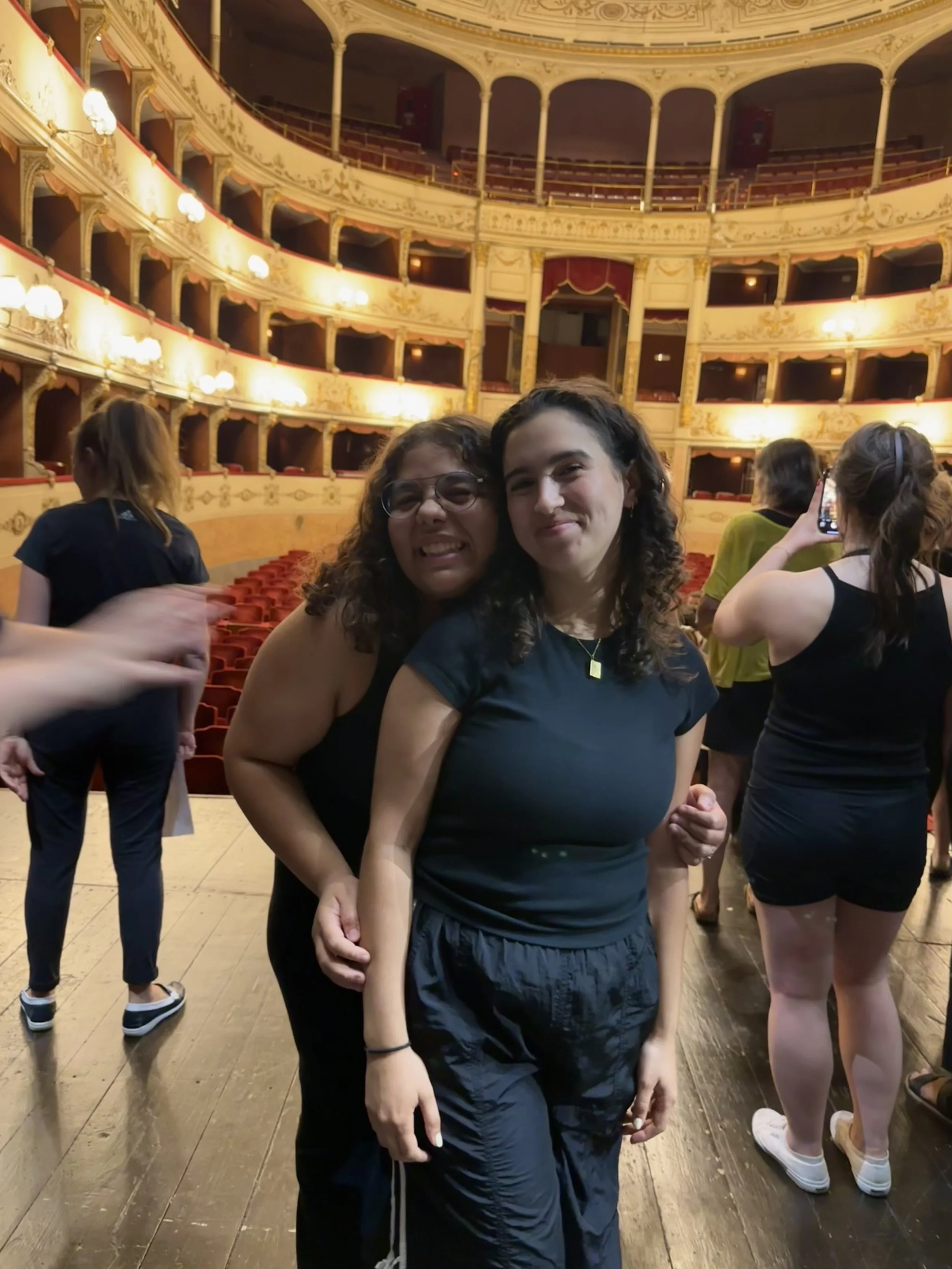 Onstage at Teatro Della Pergola with Sophia Ramos (Rider '27)