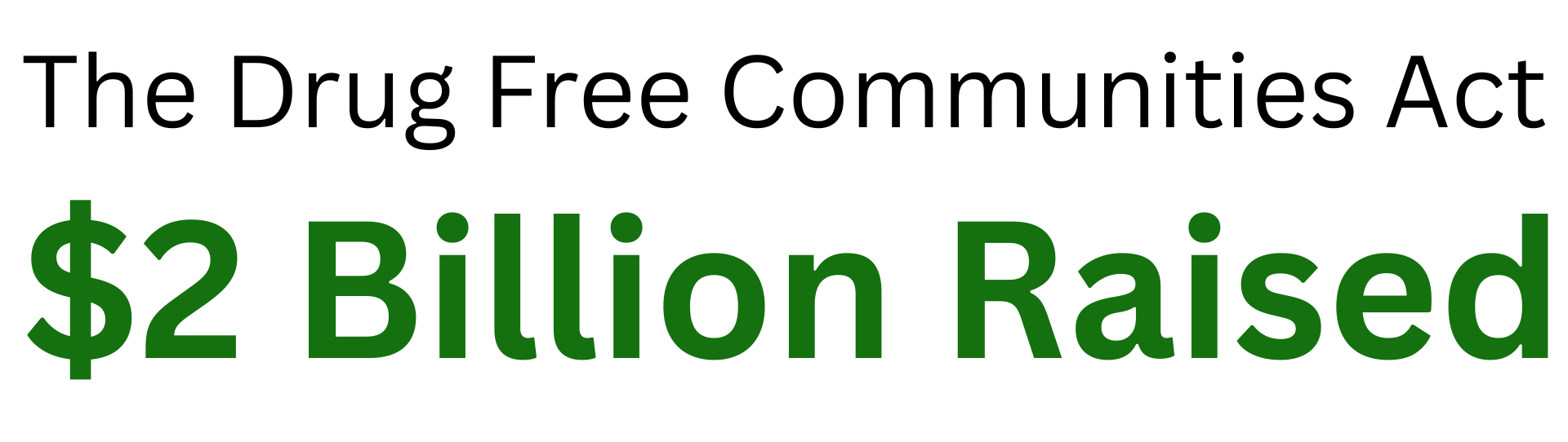 Green text stating '$2 Billion Raised' on a black background.