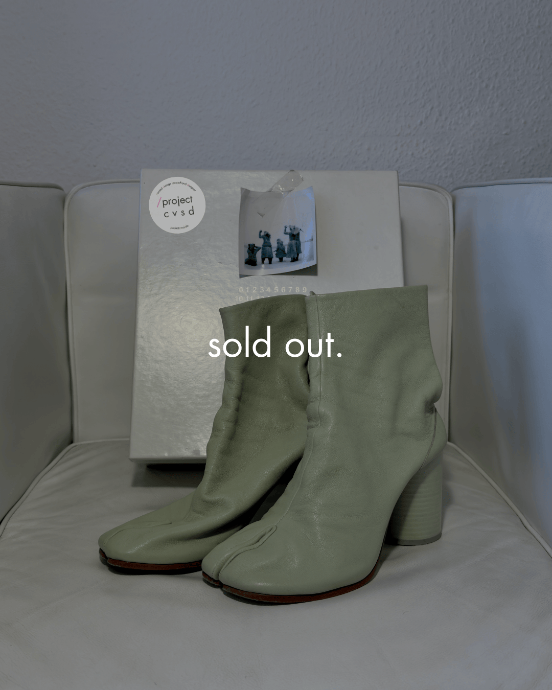 Maison Margiela Tabi Leather Boots, Pistachio Green