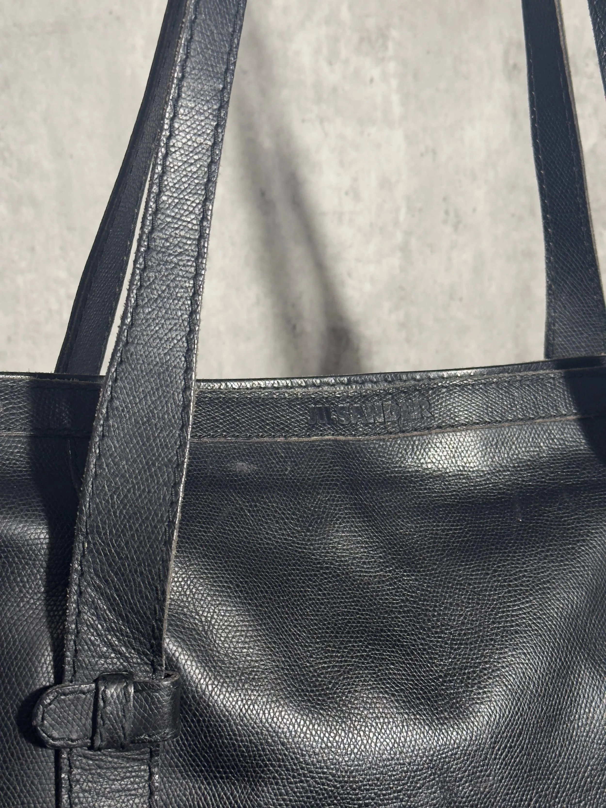 archive leather shopper bag by jil sander, black