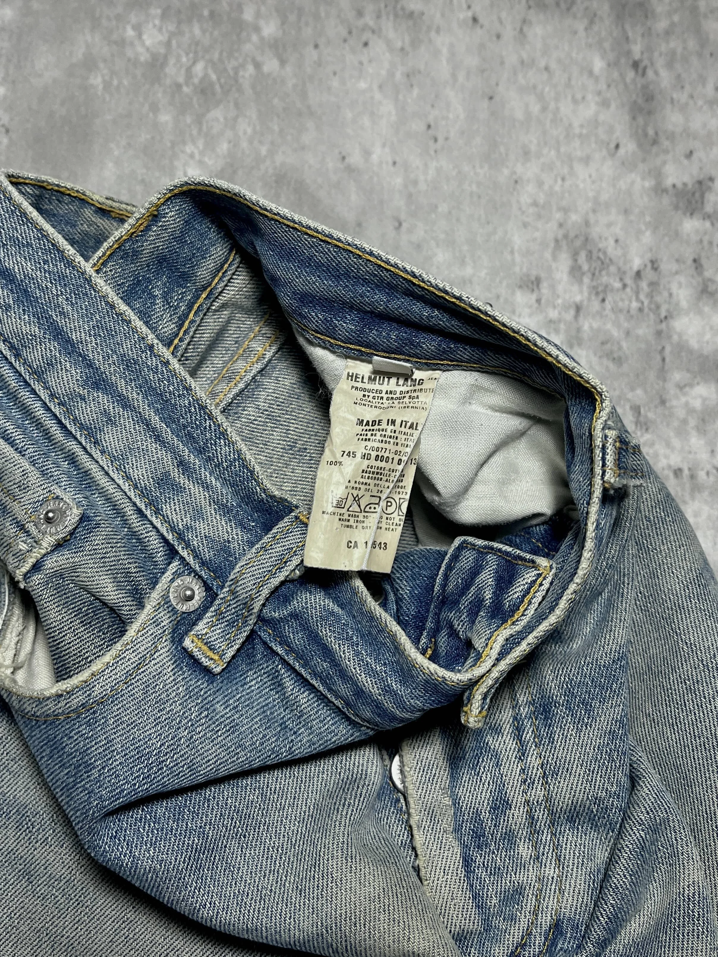 vintage denim jeans by helmut lang, faded blue