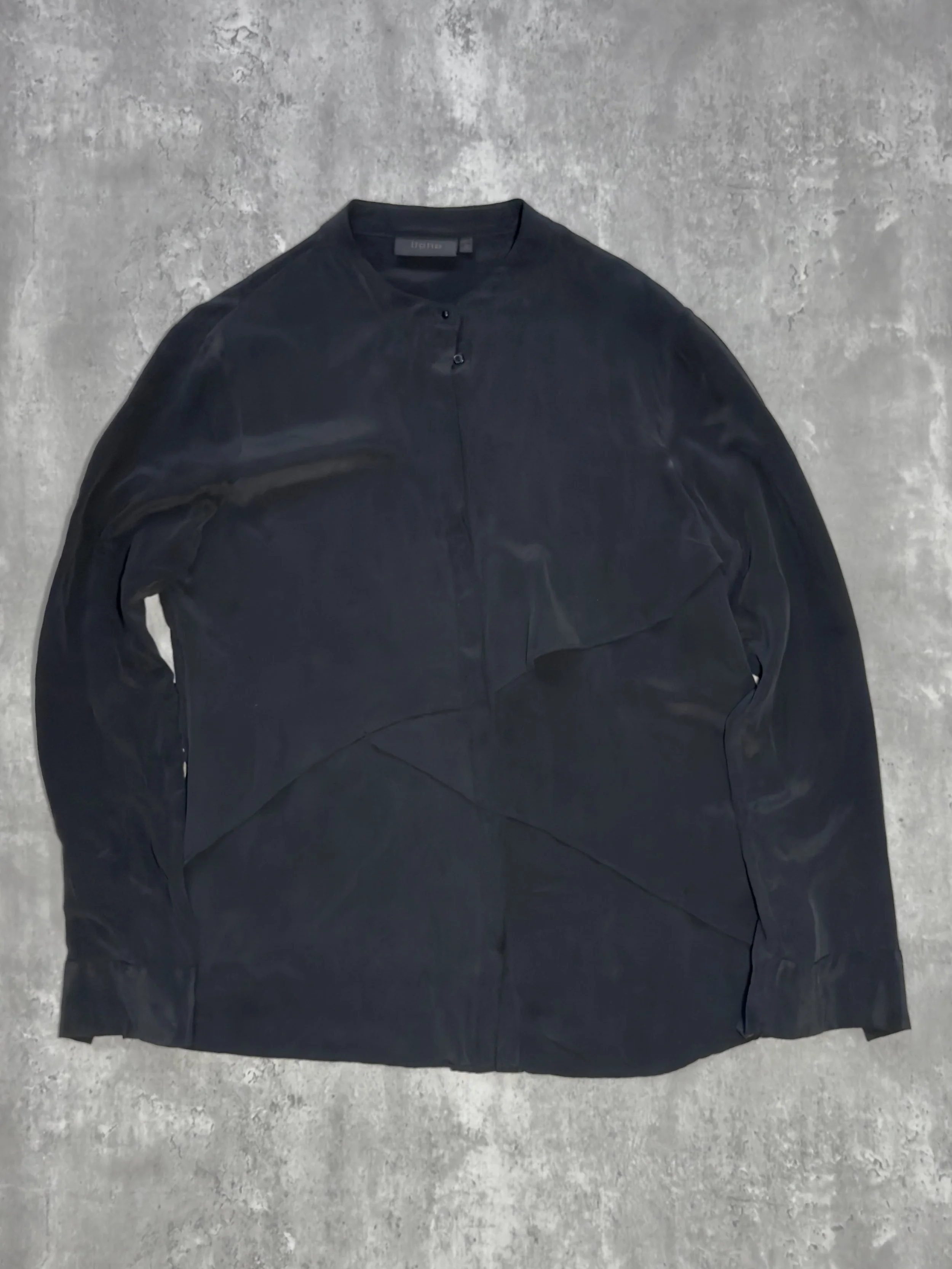 curated silk shirt by tigha, black