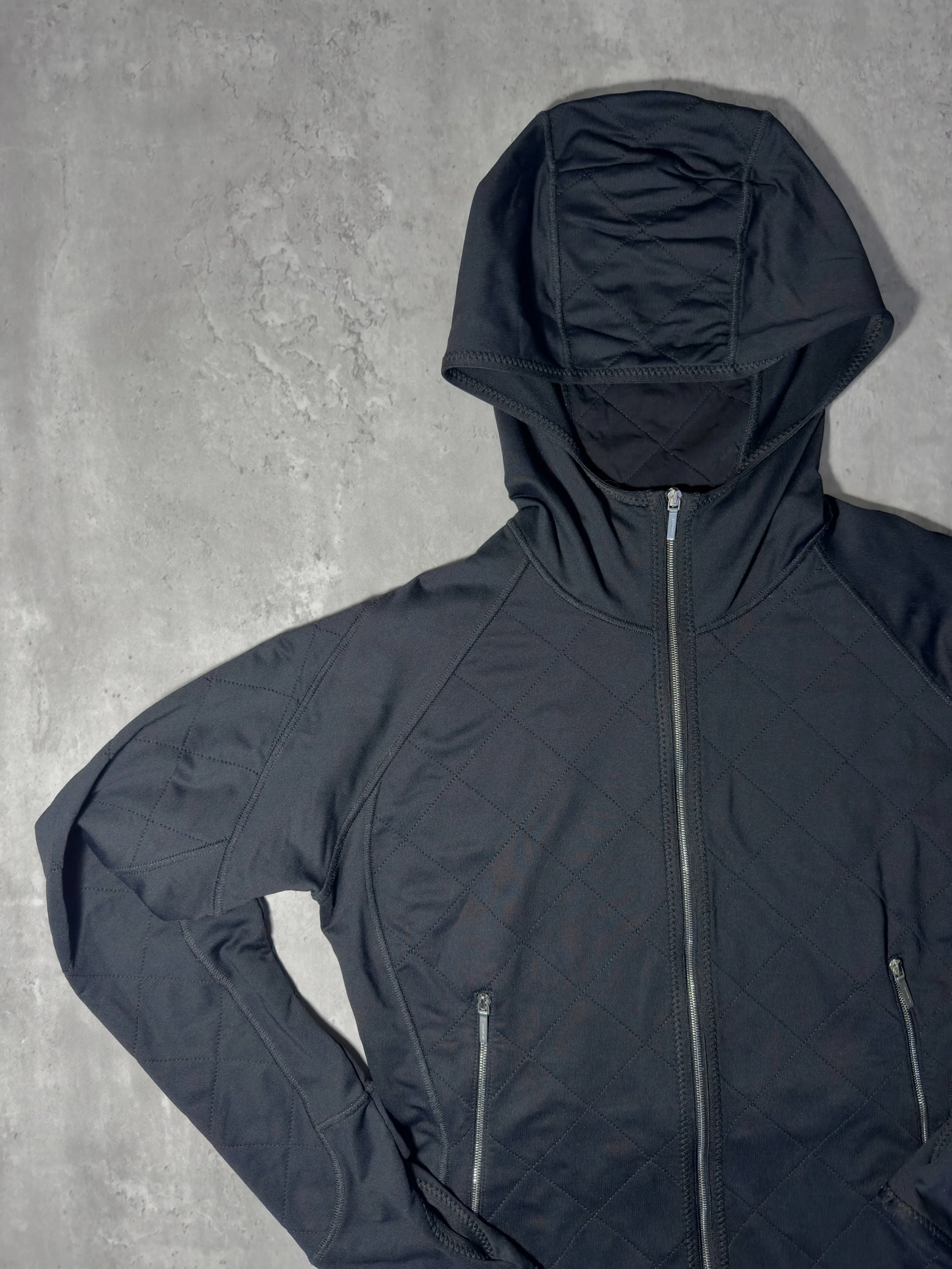 Vintage Jil Sander black sportswear set with technical stretch fabric and silver riri zippers