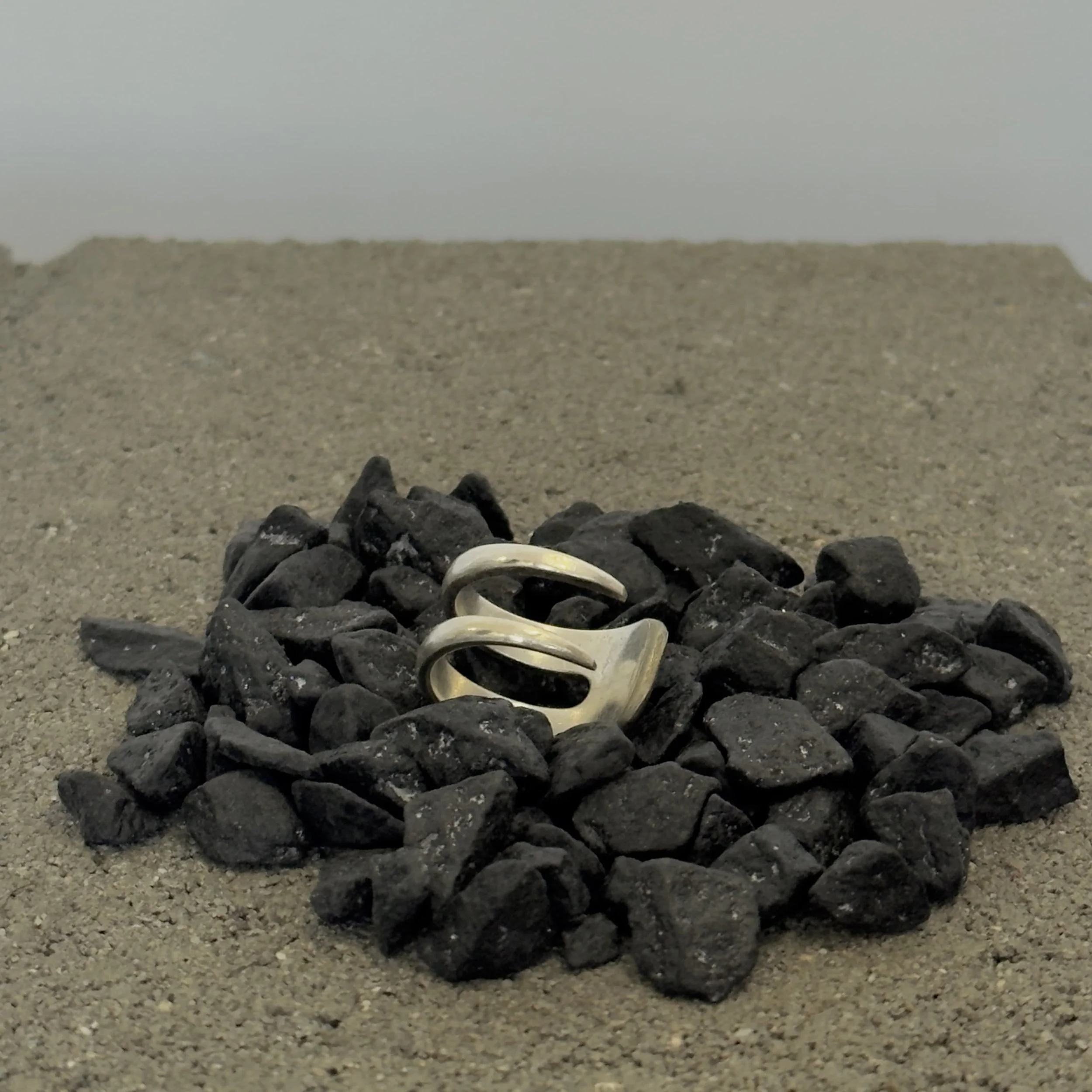 Sterling Silver Fork-Tip Ring, Polished Finish