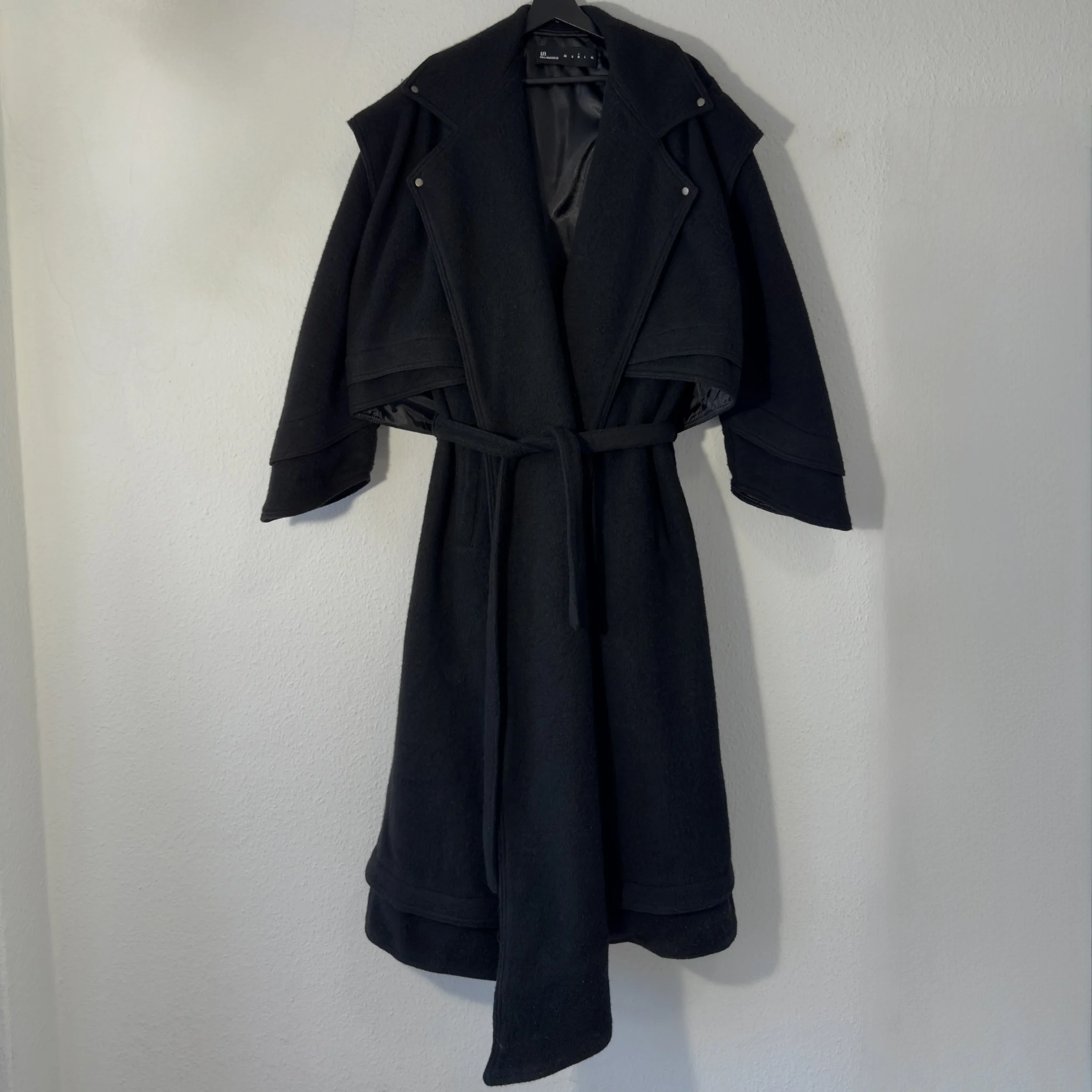 Unvain Oversized Wool-Blend Coat with Detachable Vest, FW 2023