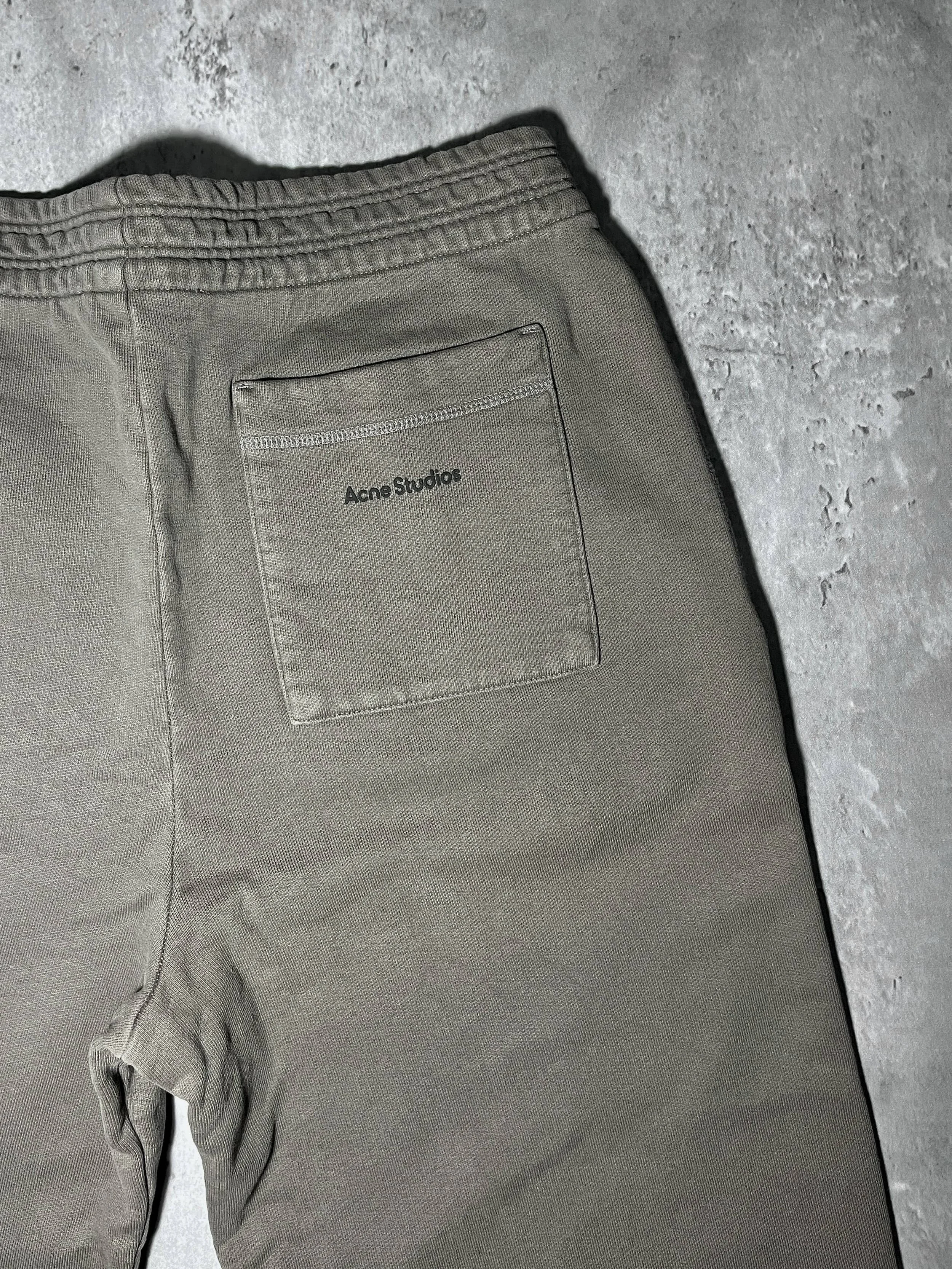 second-hand cotton joggers by acne studios, faded brown