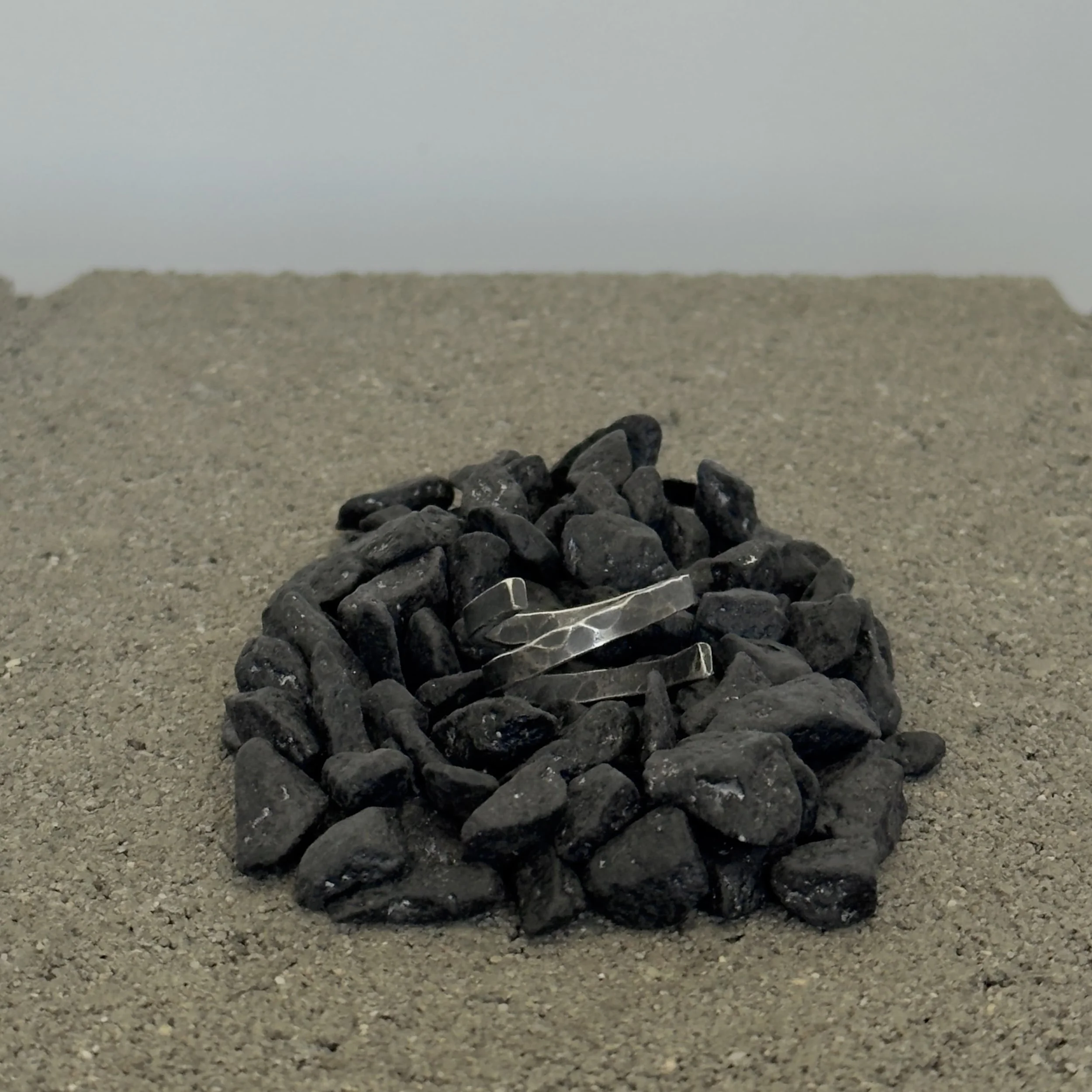 curated hammered sterling silver ring by atelier skn