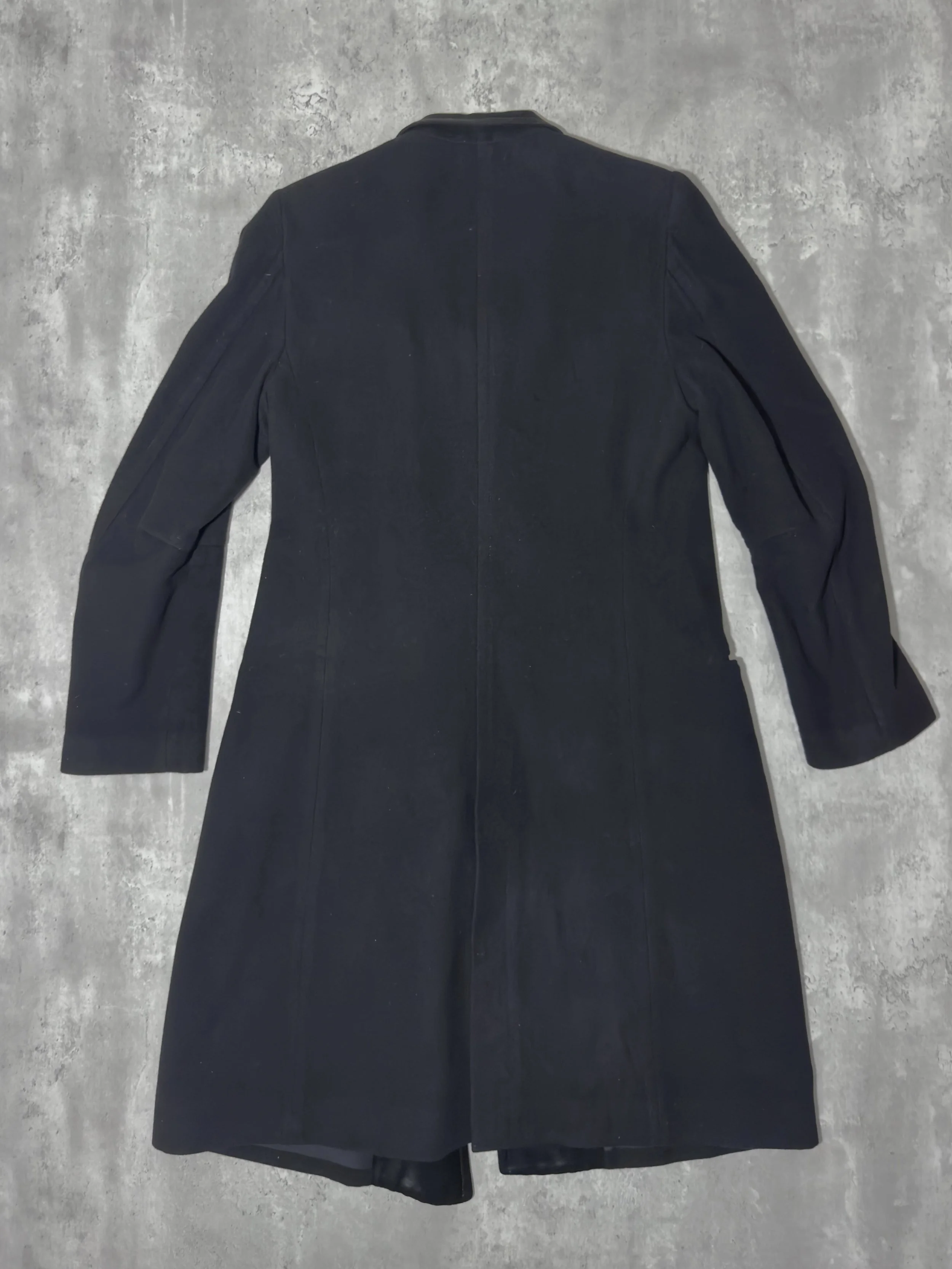 archive wool coat by ann demeulemeester, black, made in italy