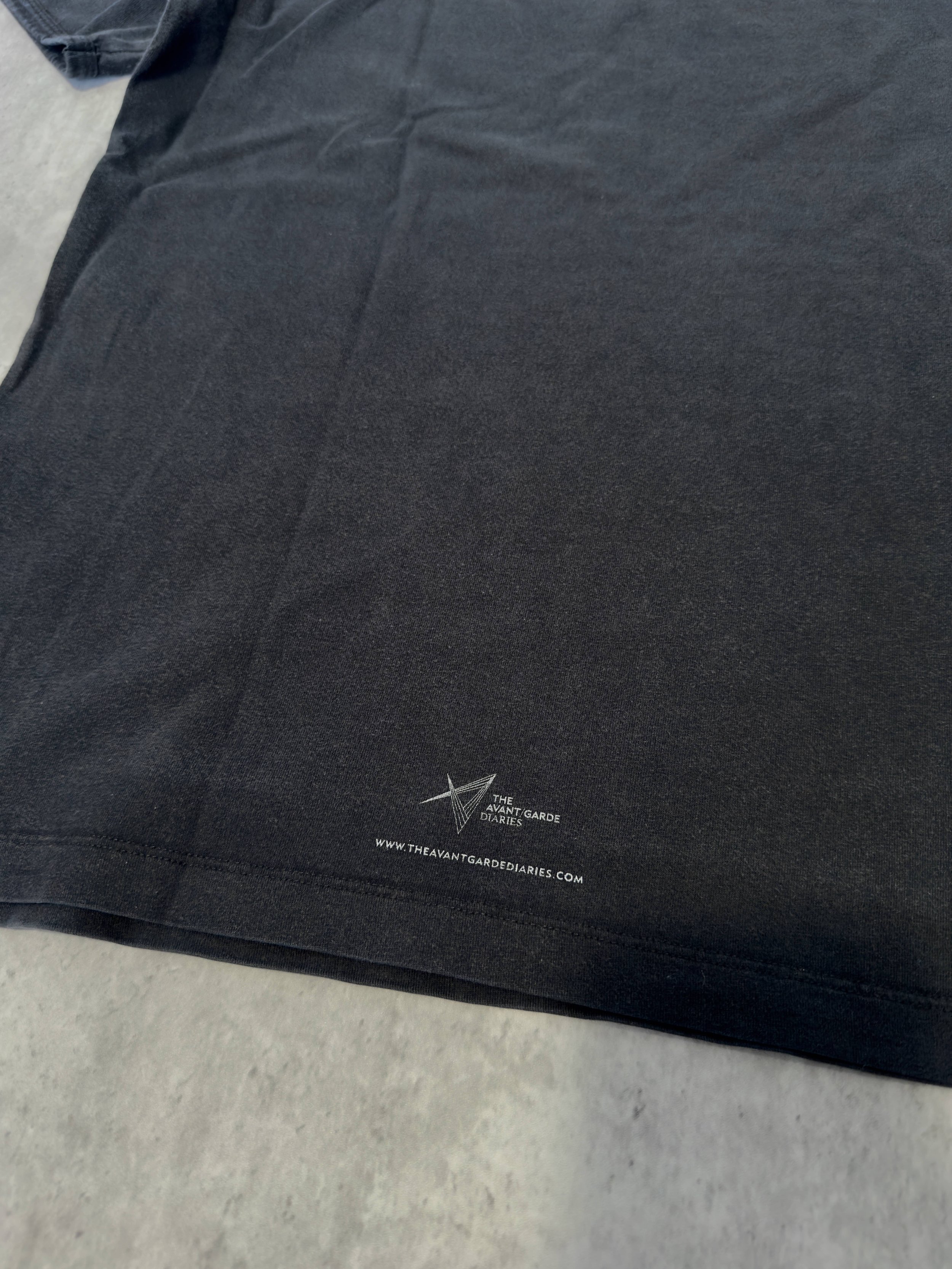 archive raf simons faded black t shirt the avant garde diaries print
