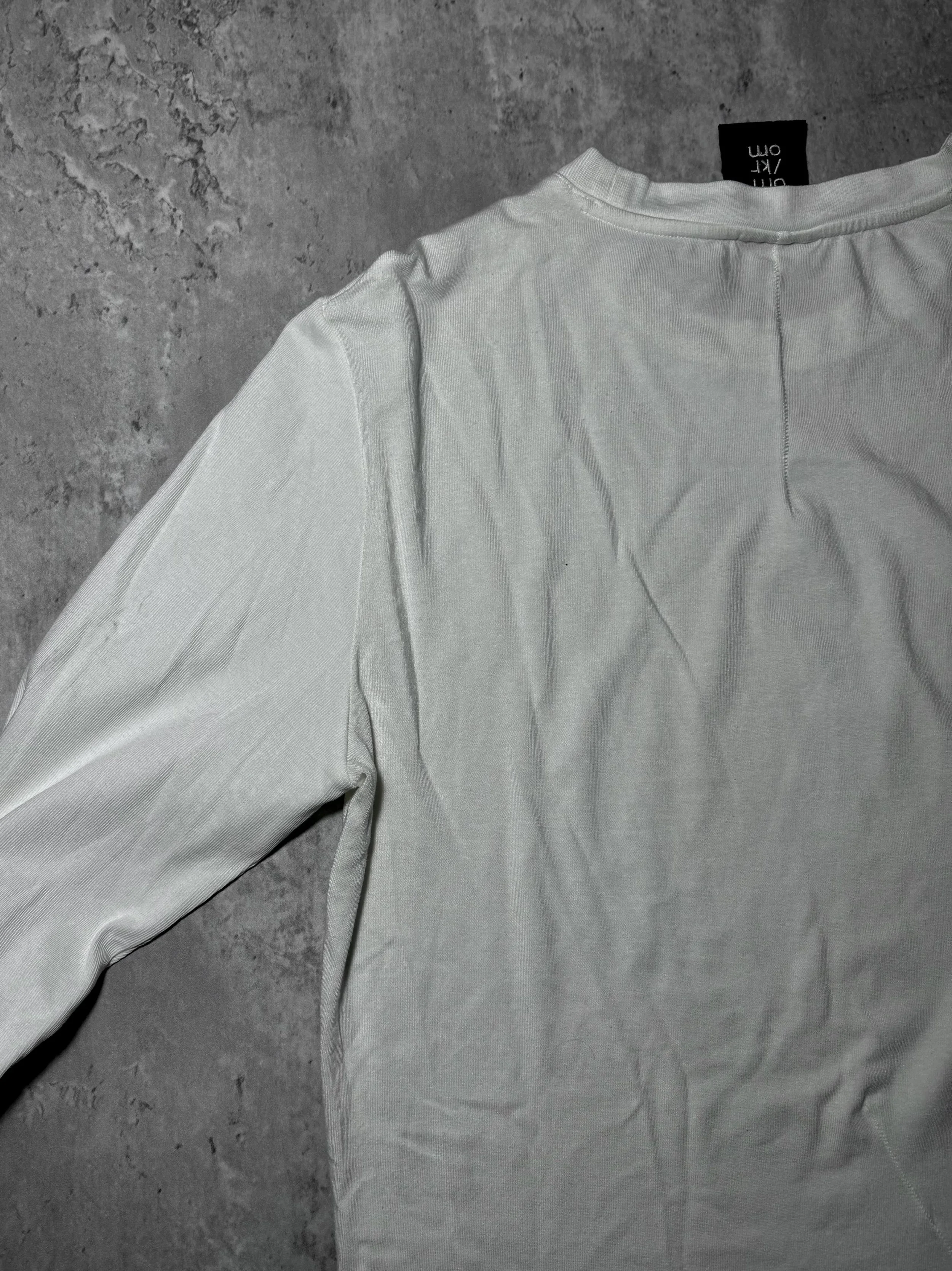 curated cotton long sleeve top by thom krom, white