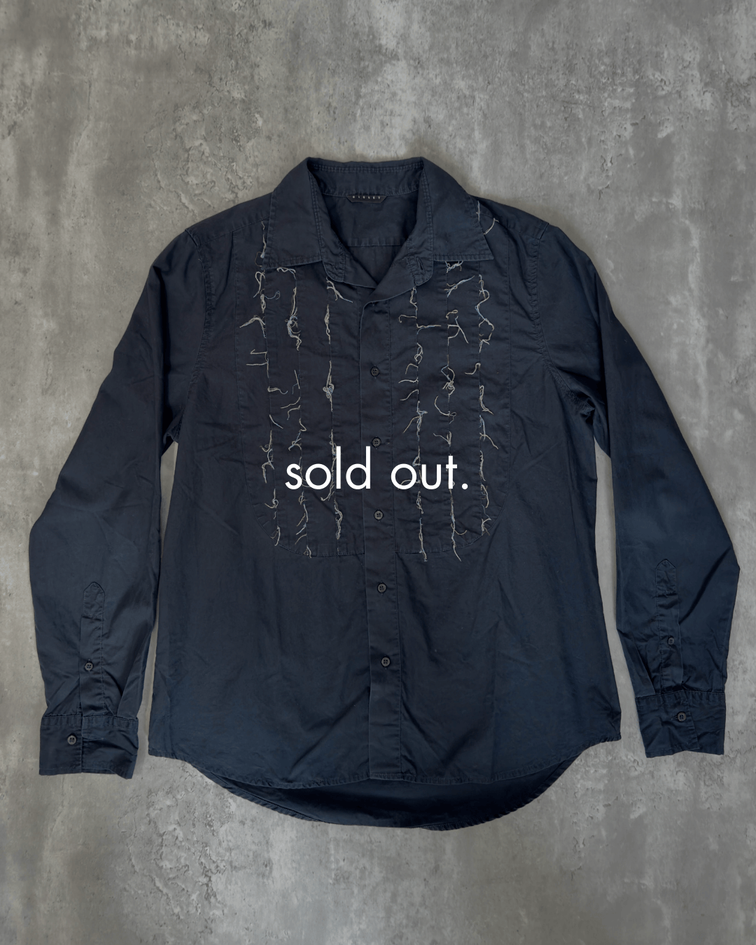 Sisley Vintage Fringe Detail Shirt, Faded Black