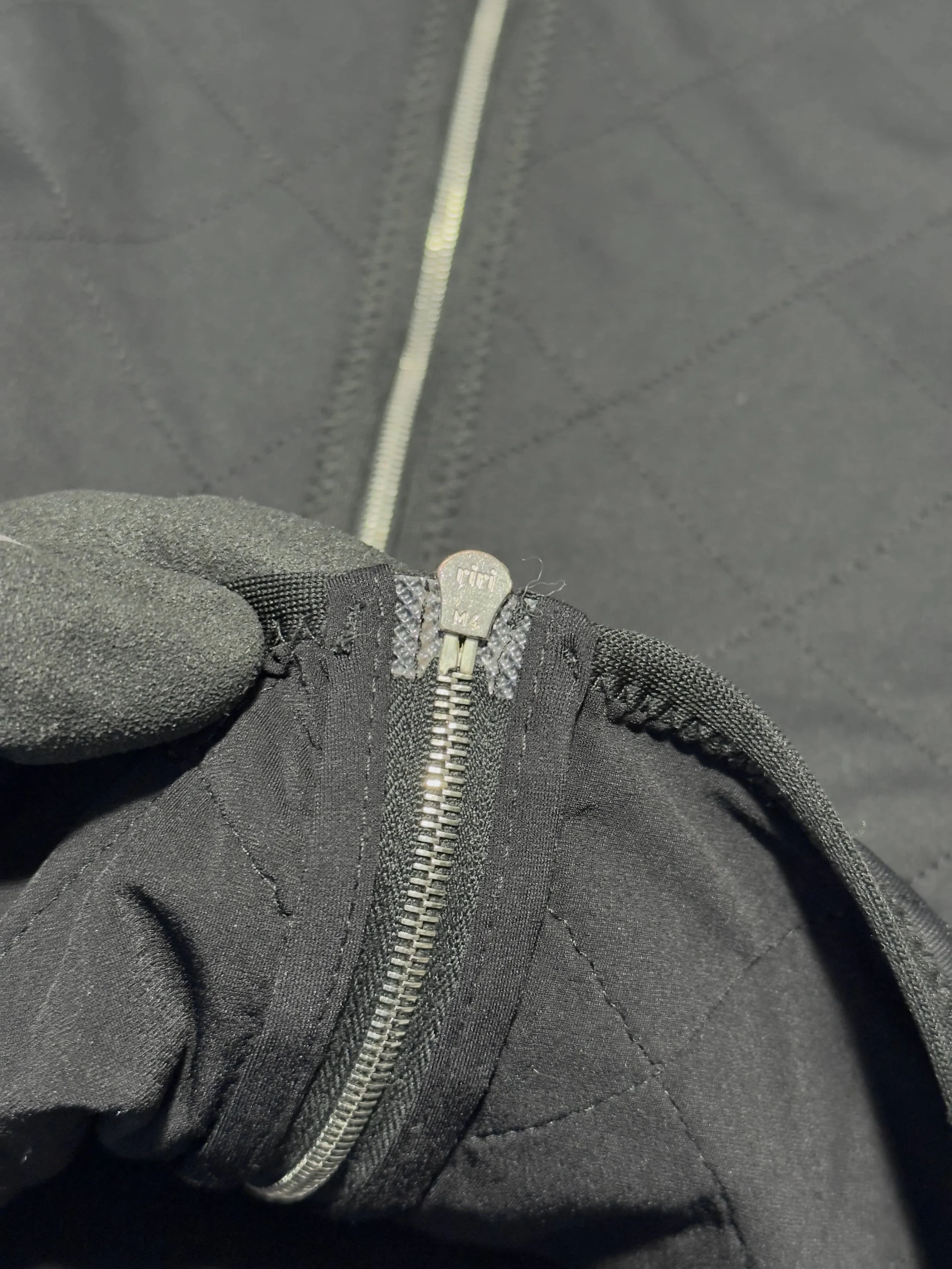 Vintage Jil Sander black sportswear set with technical stretch fabric and silver riri zippers