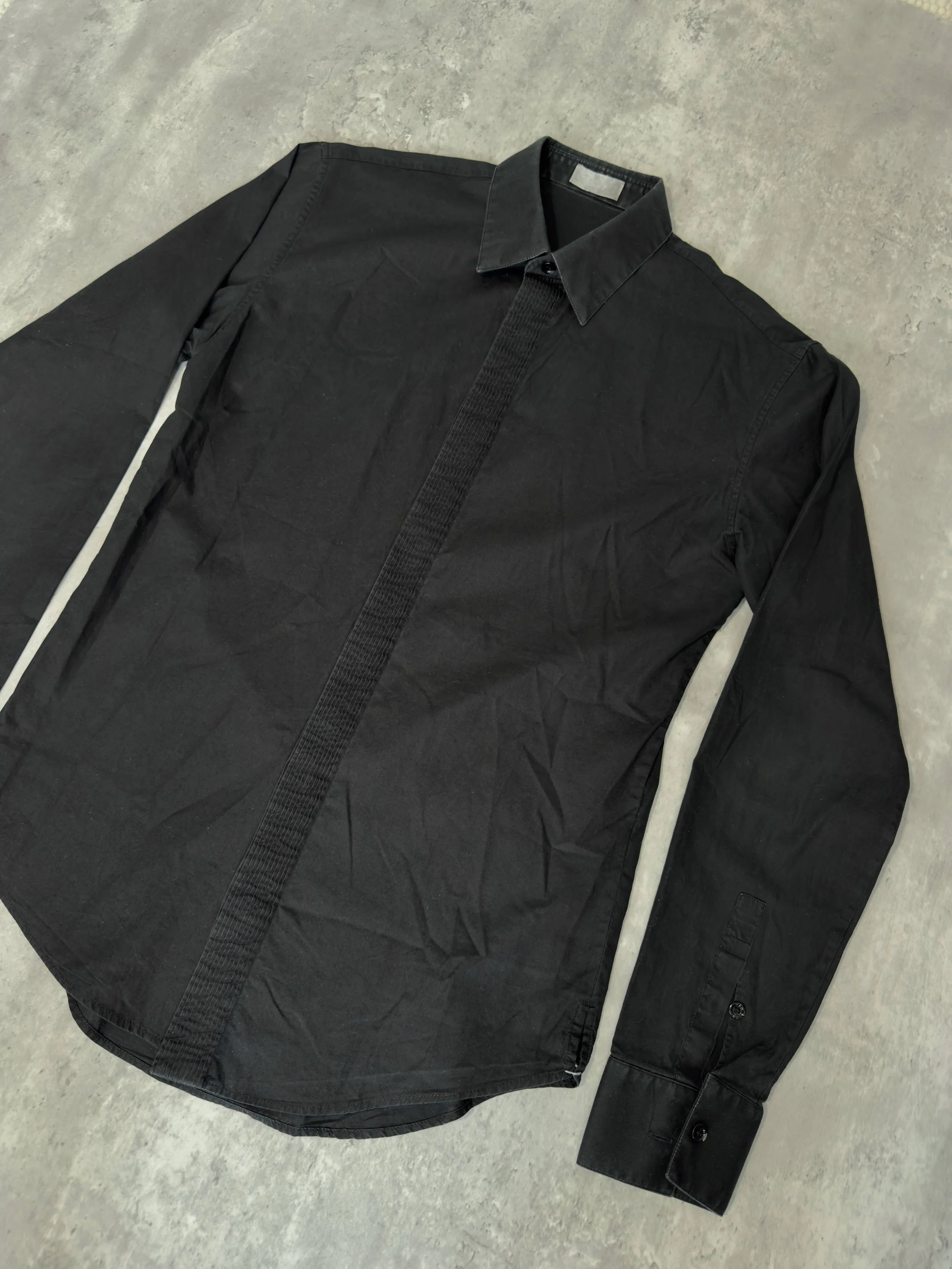 archive black dior homme shirt by hedi slimane with concealed placket detailing