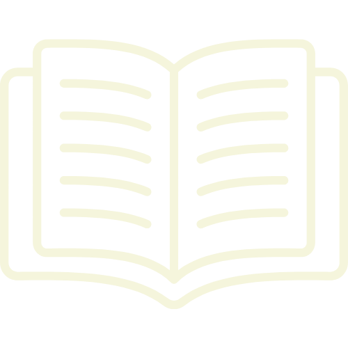 Outline of an open book with lines representing text.