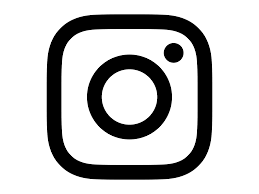 Instagram logo with a black outline on a white background.