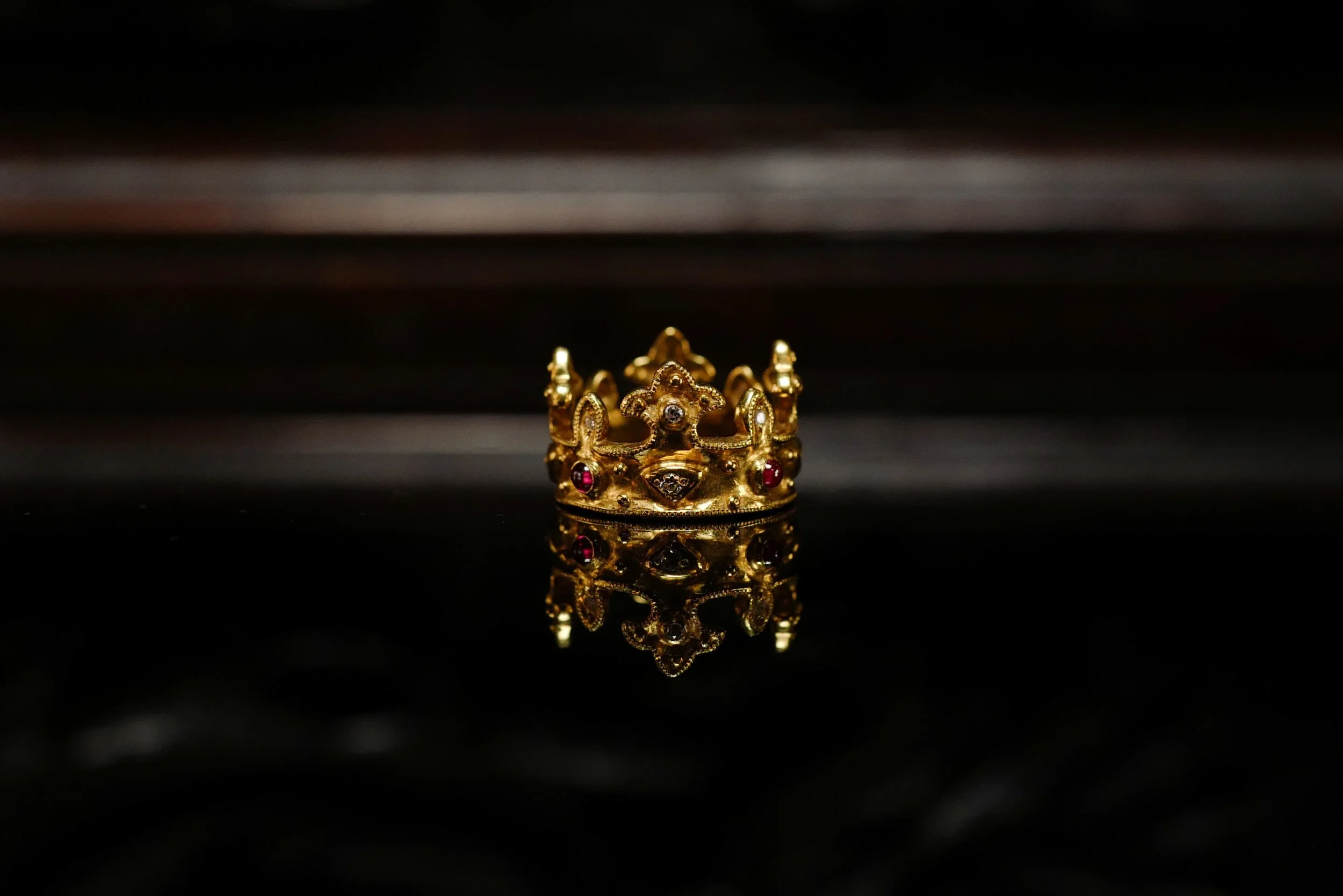 Ruby and Diamond Gold Crown Ring