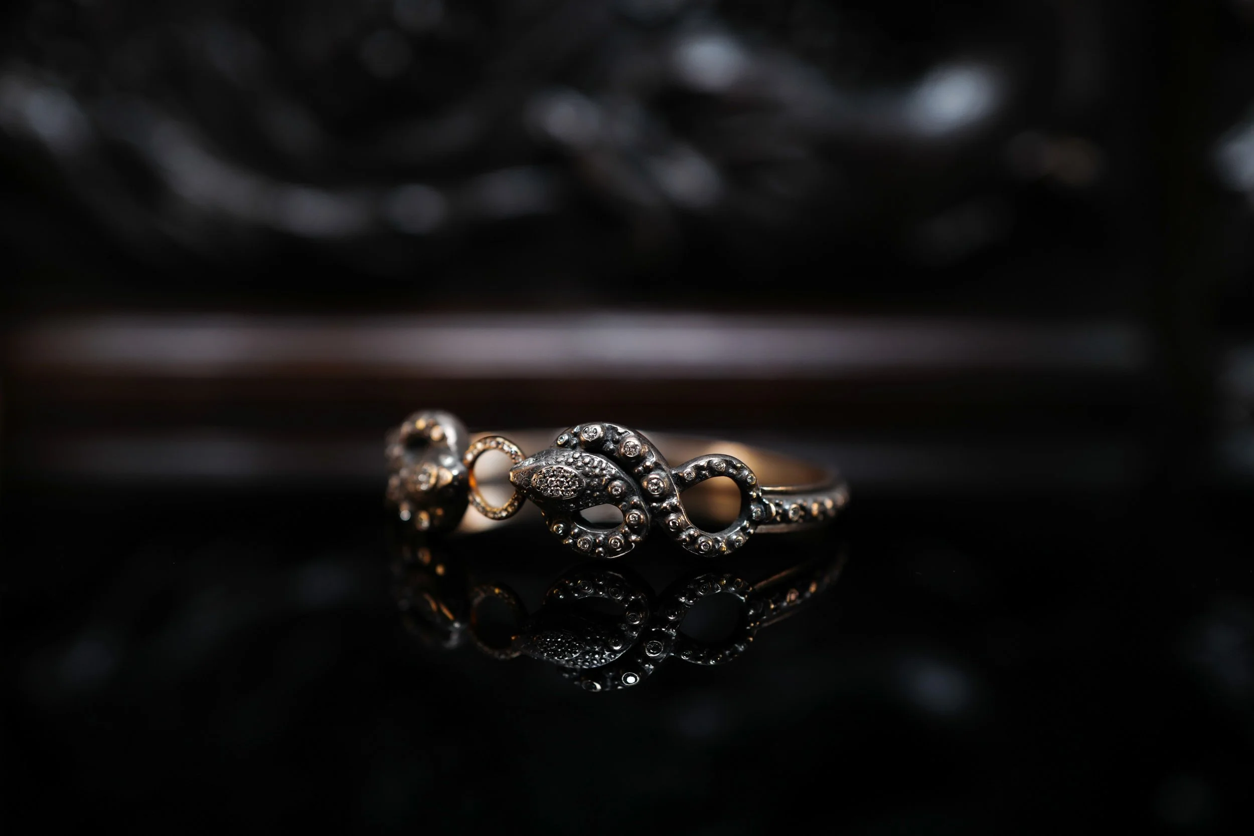 Oxidized Silver and Diamond Double Headed Serpent Bracelet-3.jpg