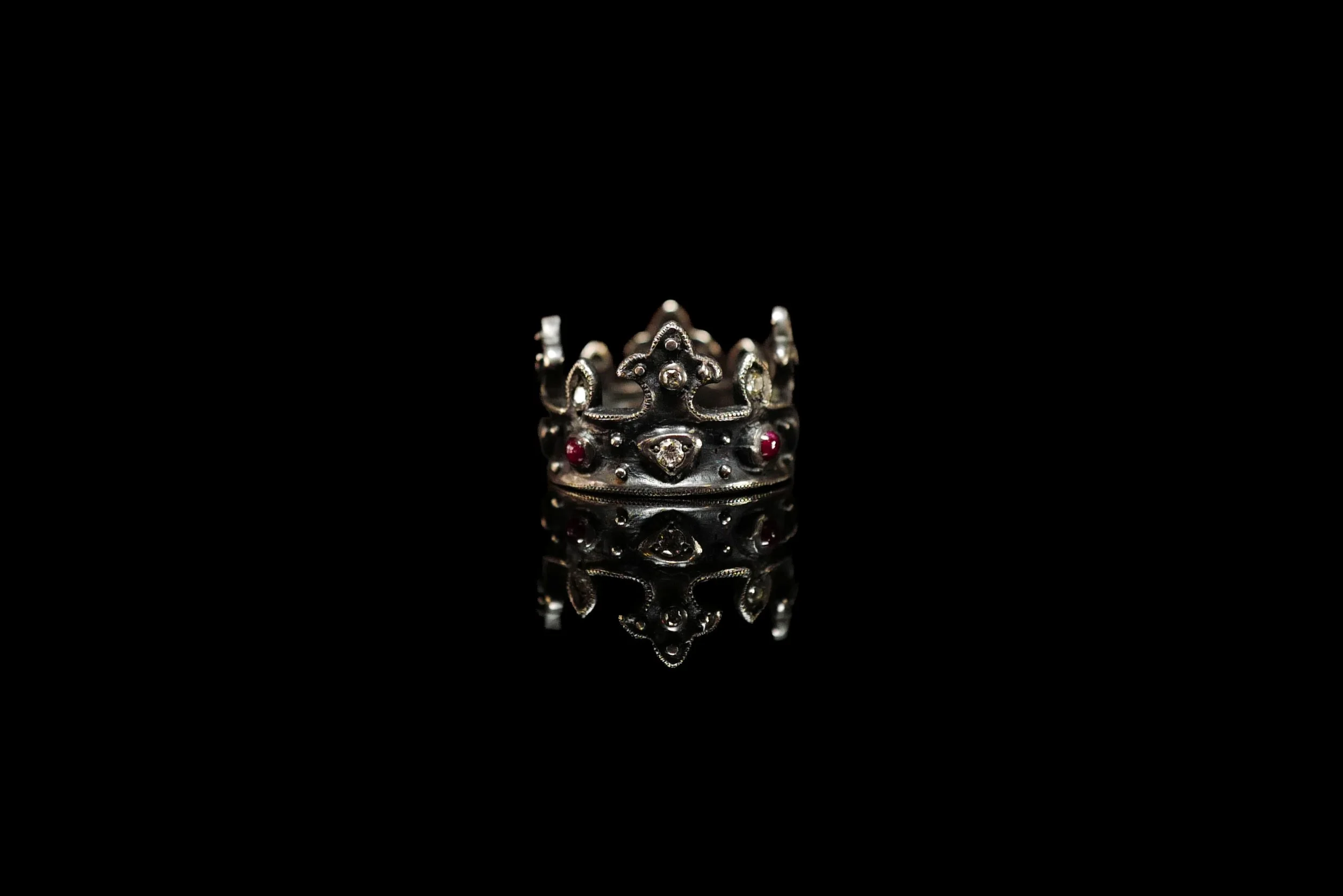 _ Ruby and Diamond Oxidized Sterling Silver Crown Ring.jpg