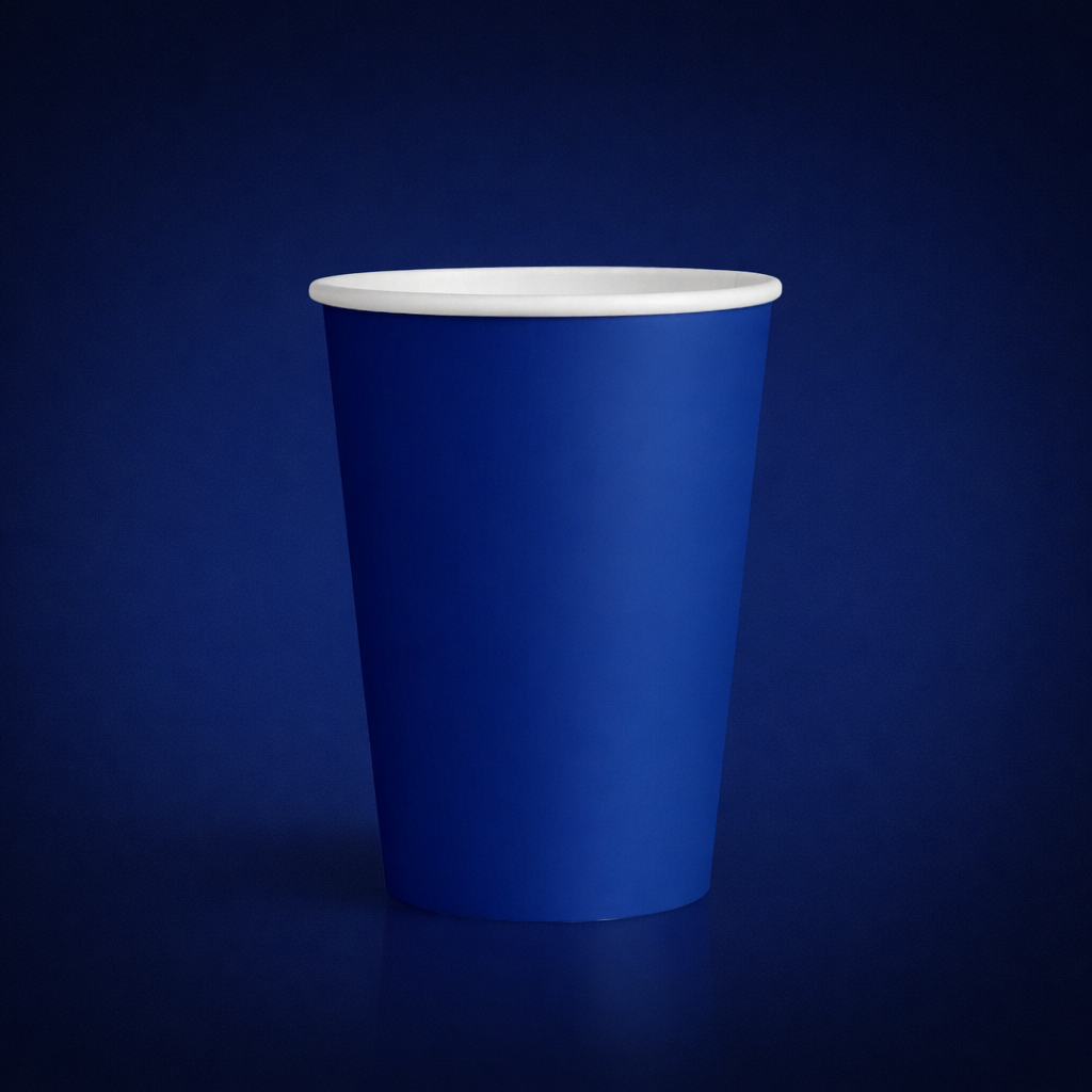 Vaso de Cartón Azul 12oz para Bebidas Calientes