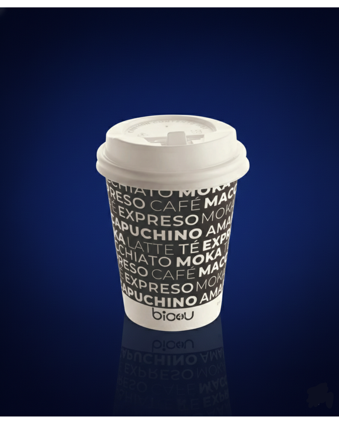 Vaso Negro de Café con Letras