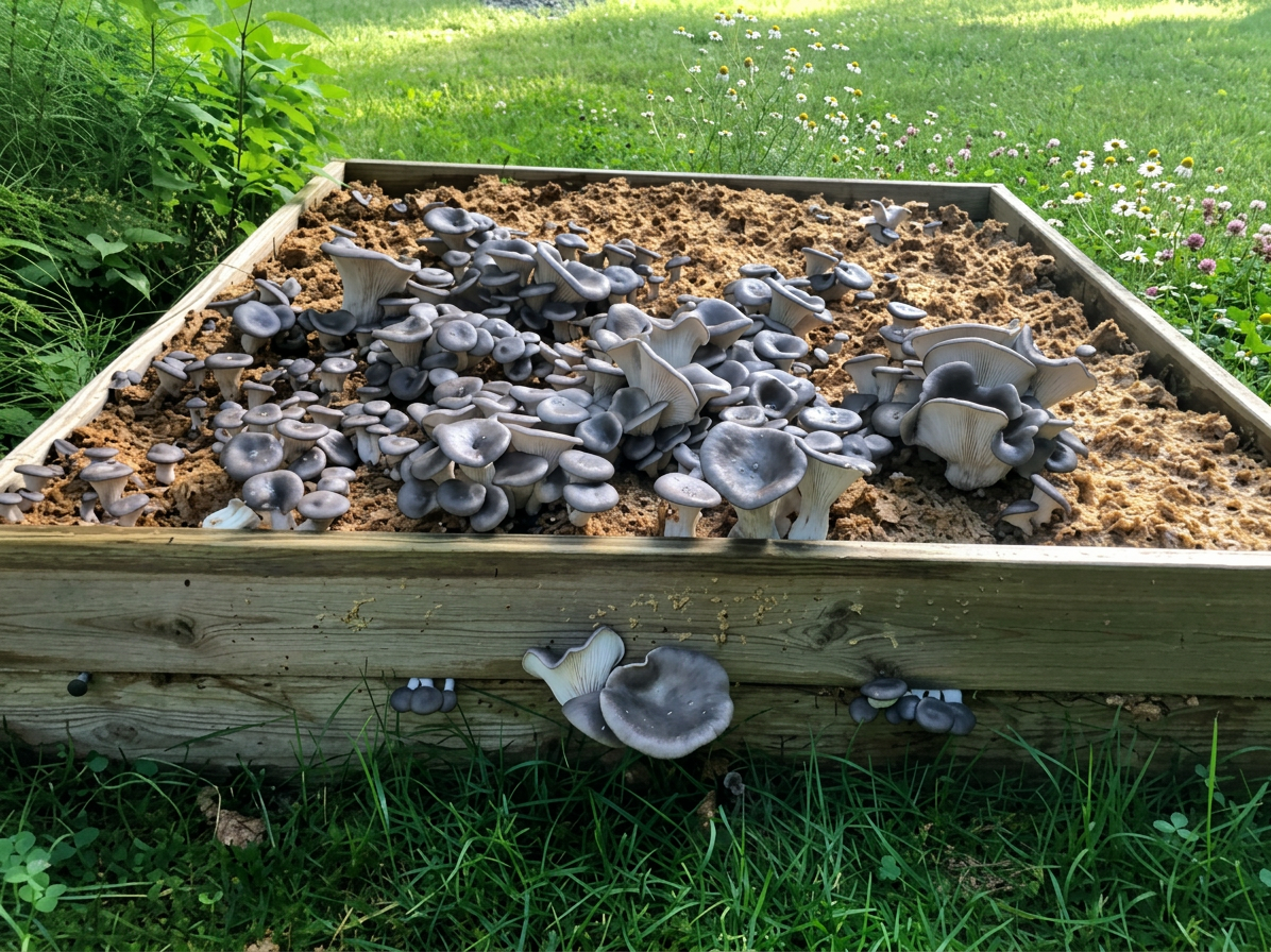Outdoor Mushroom Growing In Your Garden