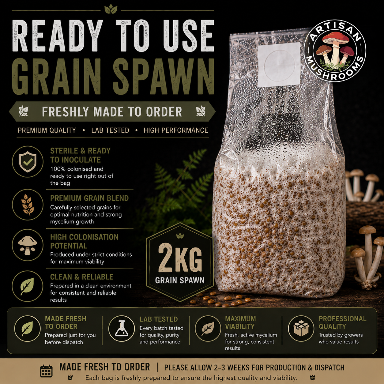 Premium Grain Spawn for Mushroom Cultivation