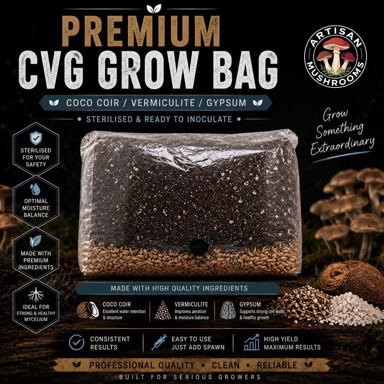Sterile CVG Mushroom Grow Bag