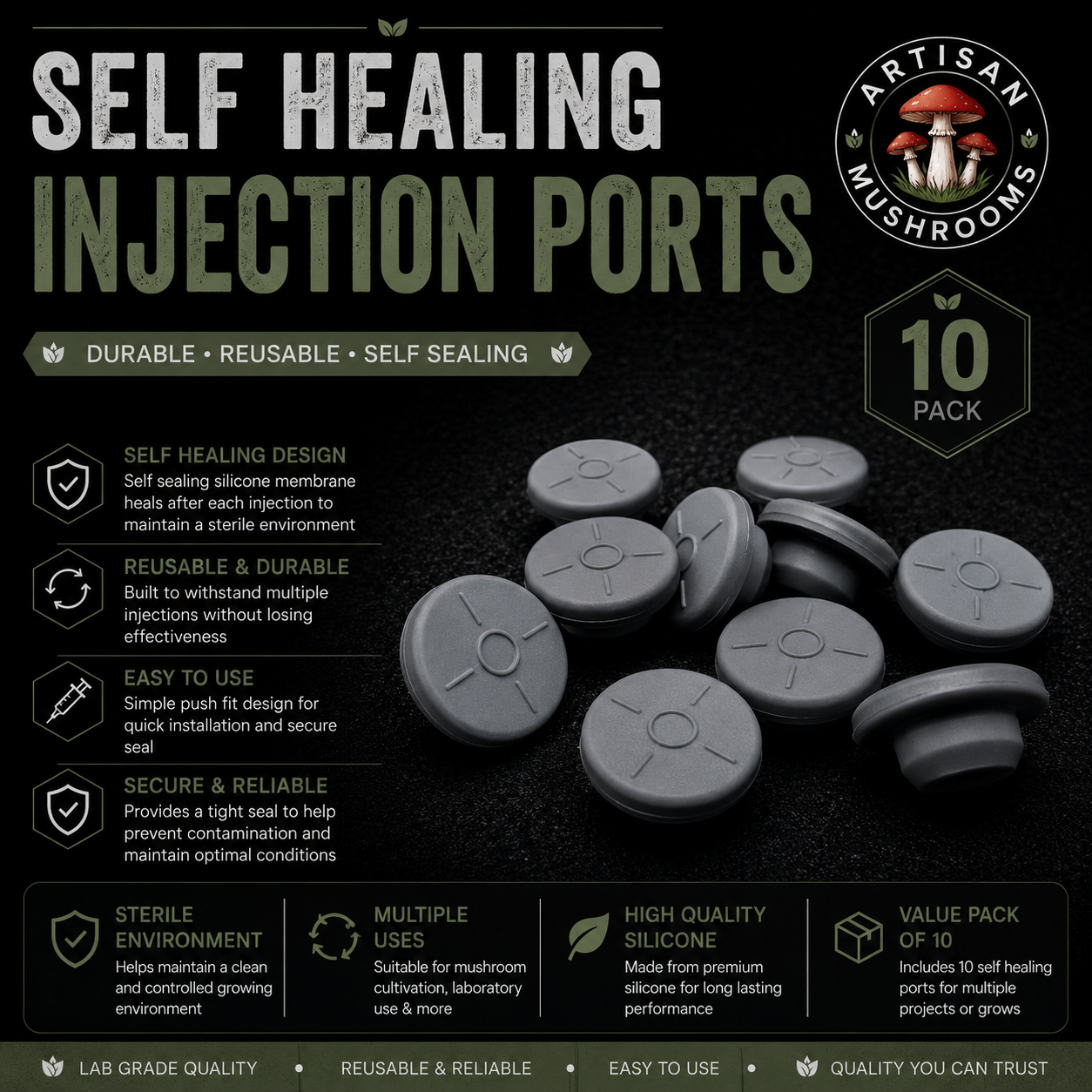 Self Healing Injection Ports - 10 Pack