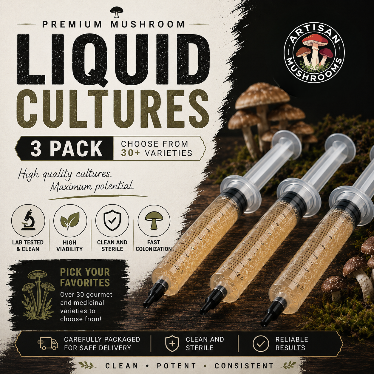 Mushroom Liquid Culture 3 Pack
