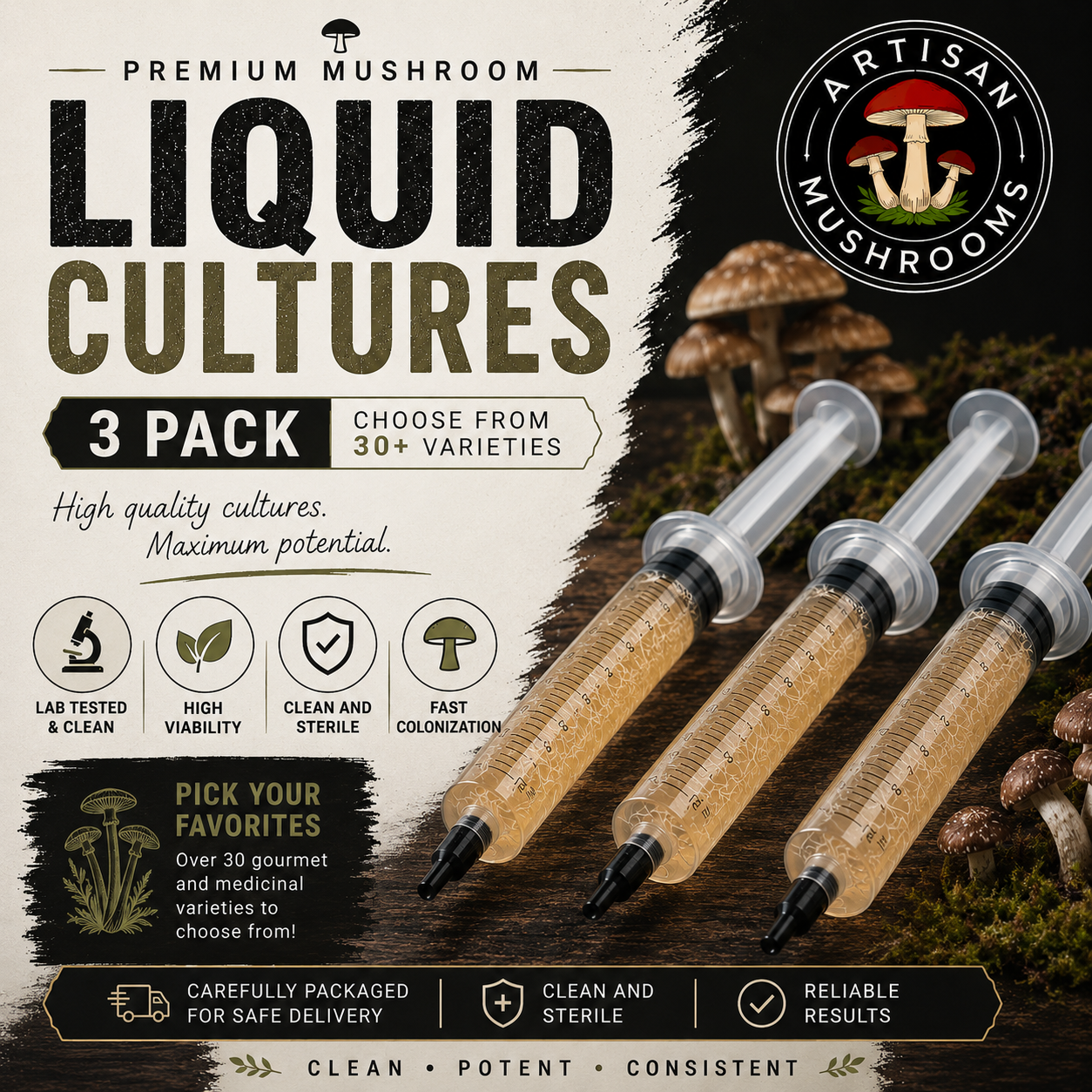 Mushroom Liquid Culture 3 Pack