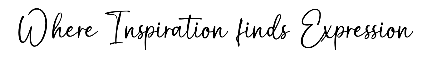 A motivational quote that reads, 'Where Inspiration Finds Expression,' written in black cursive script on a white background.