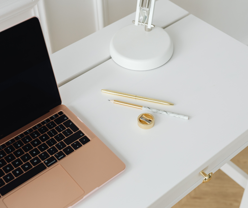 Laptop on a clean, organized desk ready for a virtual therapy consultation or online counseling session