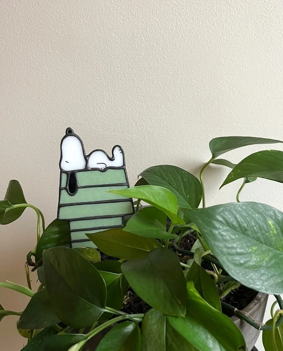 how I wanna be all summer 🏡

have a few more snoopy stakes left in my shop, all different colors to fit yer vibe! or if you want a custom color, don't be shy 🫵🏻