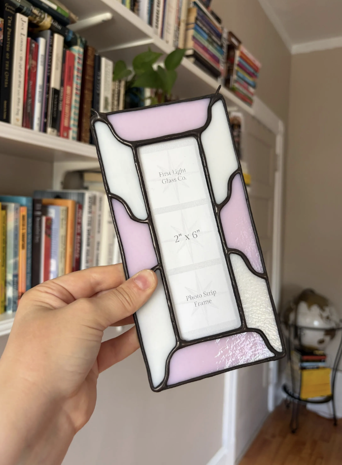 Stained Glass Photo Booth Frame - 2"x6" Pink