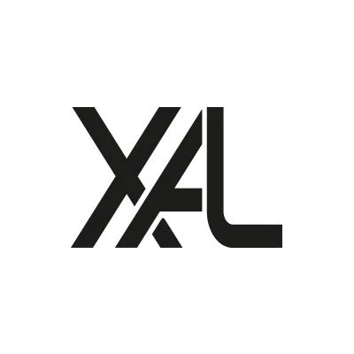Black and white graphic logo with stylized letters X, Y, and L arranged artistically.