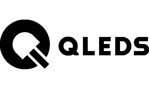 Logo of QLEDs, featuring a stylized letter Q and the text 'QLEDs.'