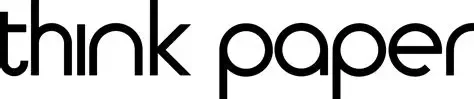 Close-up of the phrase 'think paper' in black text on a white background.