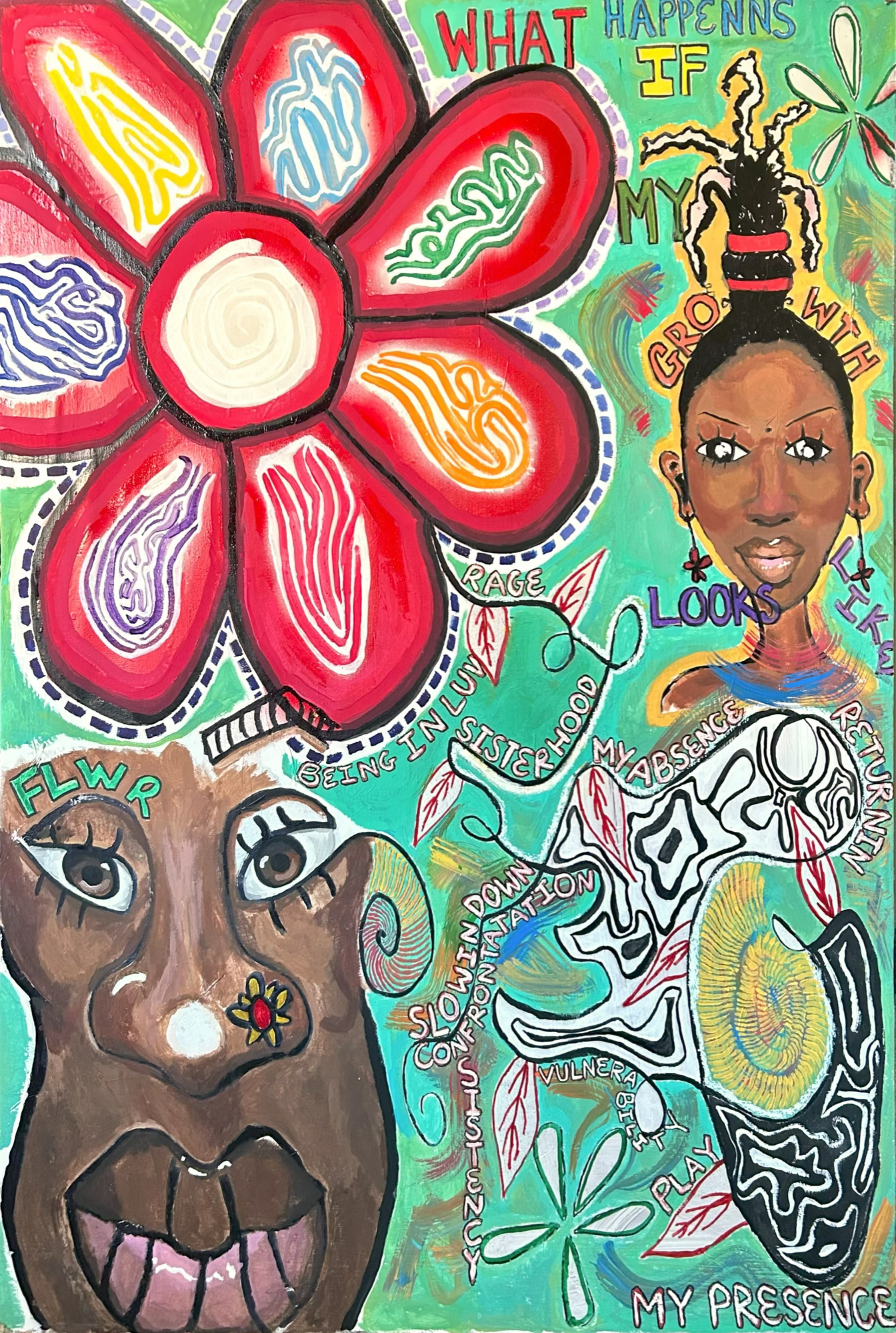 Makeda's Yin, Ayesha's Yang ❀ 2024

Acrylic on canvas